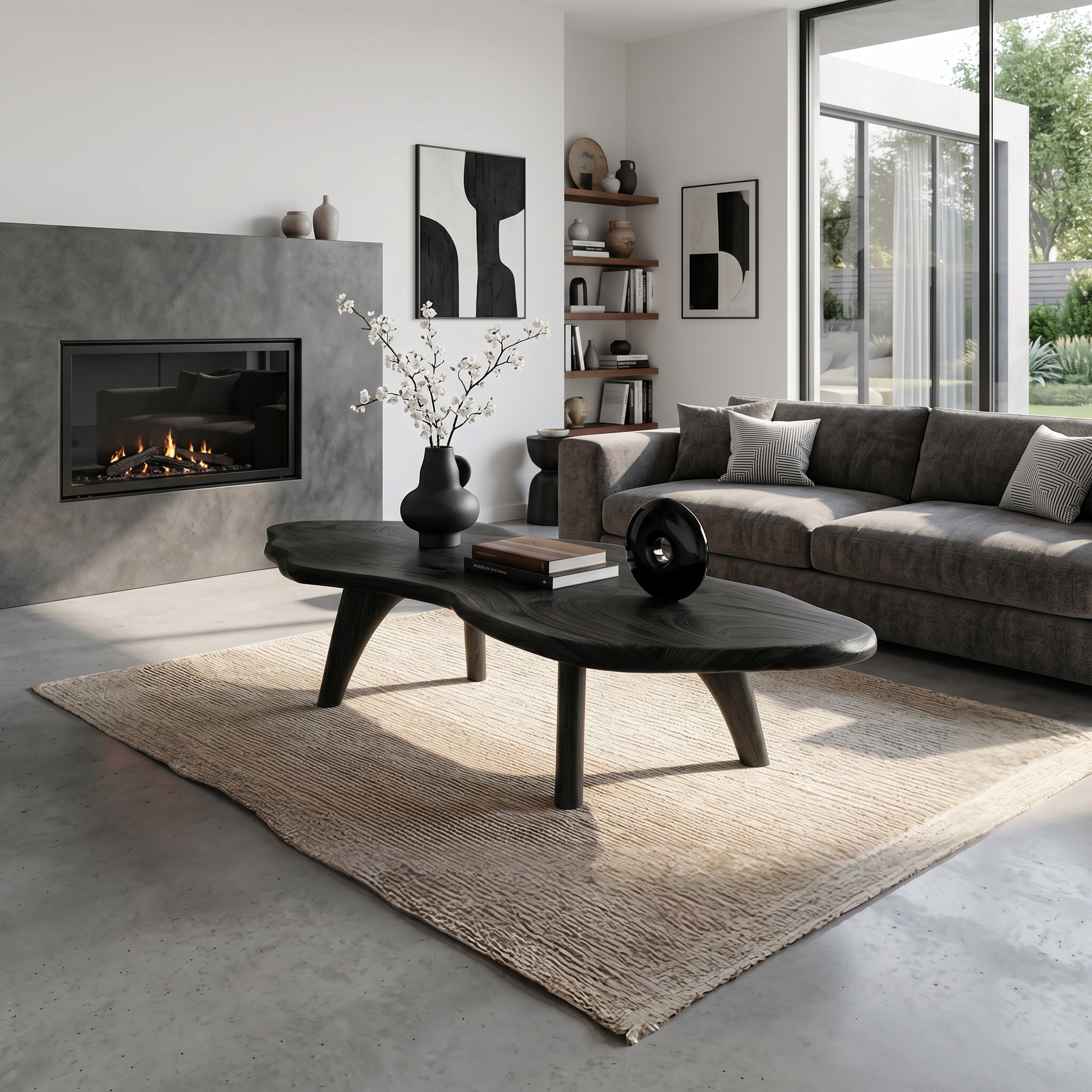 Mid Century Modern Live Edge Coffee Table For Living Room Look SILDTTRCF039