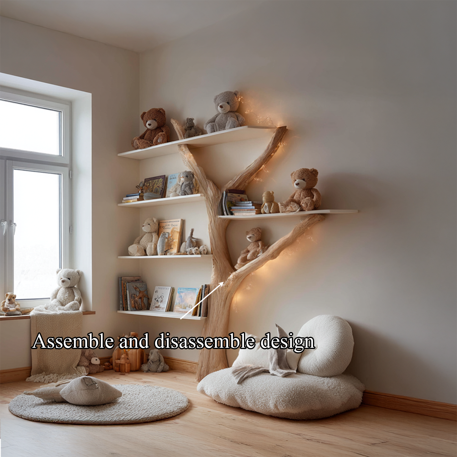 Rustic Tree Bookshelf Study Room Nursery SINLSATB260