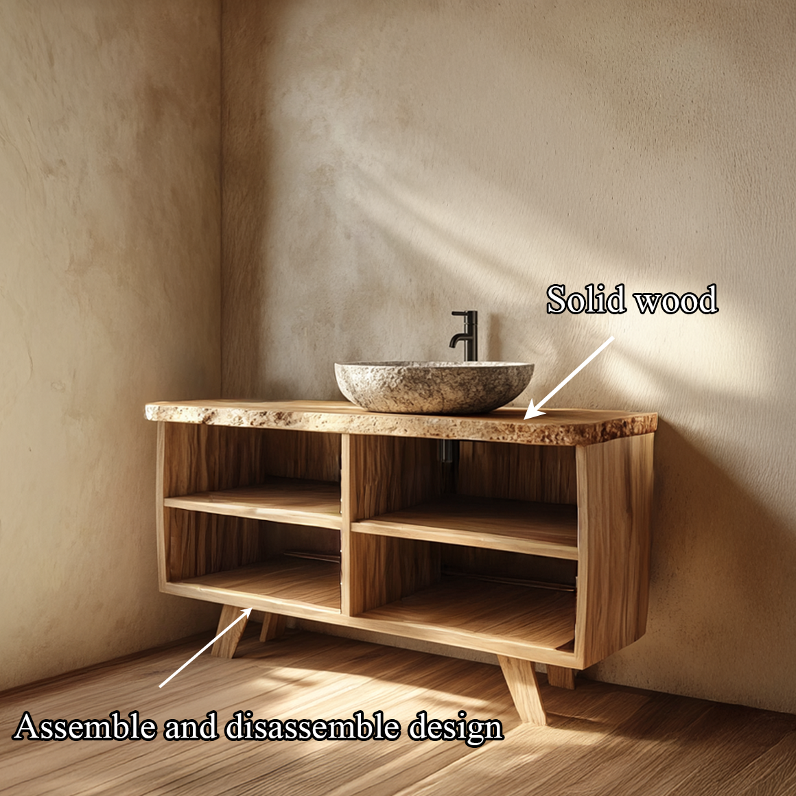 Rustic Bathroom Vanity Thick Wood Bathroom Aesthetic SINLSABRV236