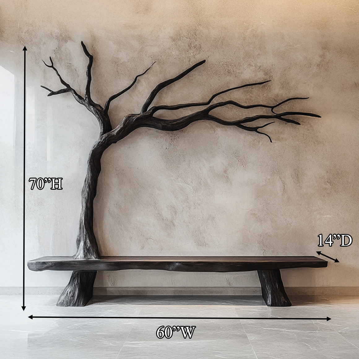 Rustic Tree Artistic Bench For Living Room And Hallway SINLSARS062