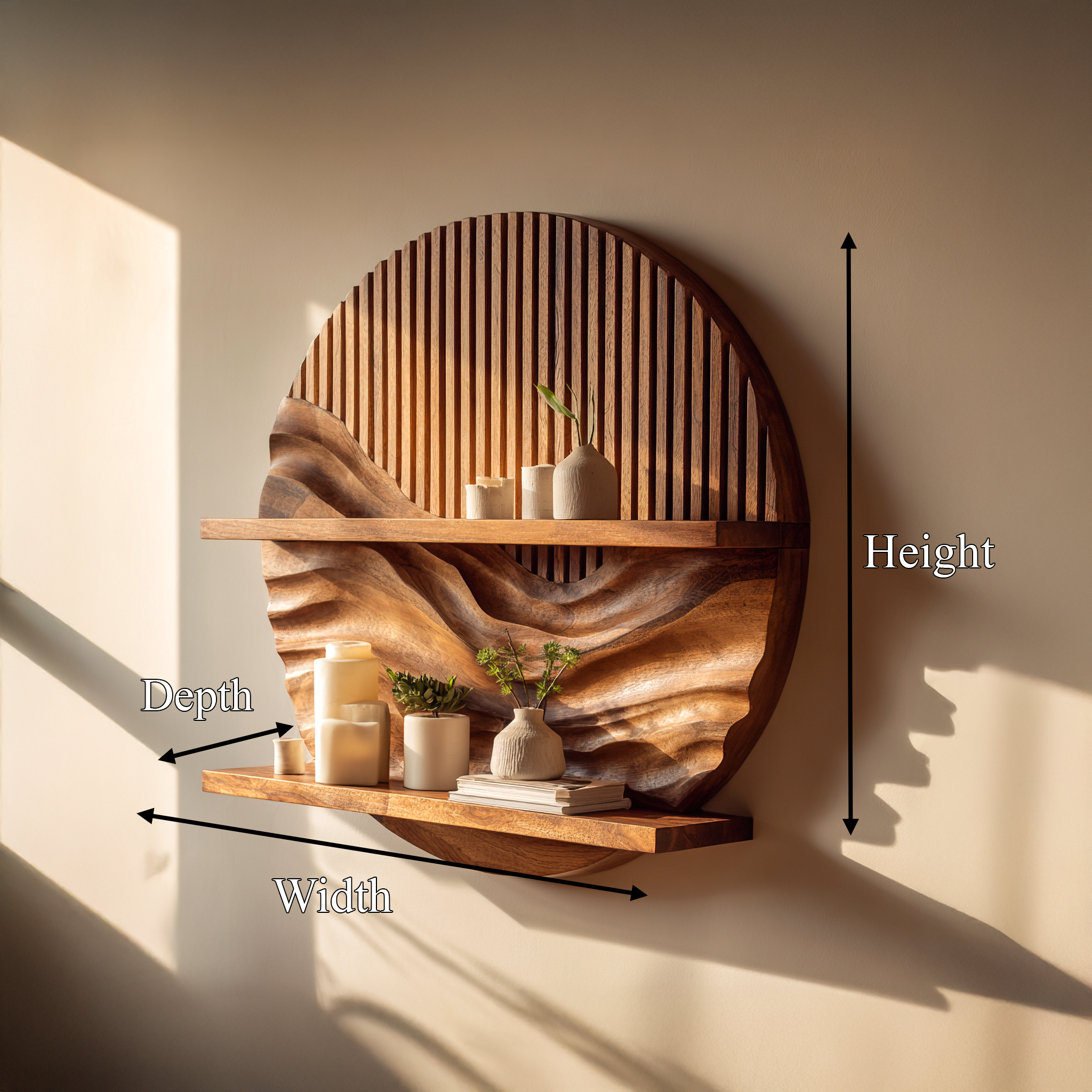 Rustic Minimal Wall Shelf For Living Room Or Modern Interior SINLSAFL448