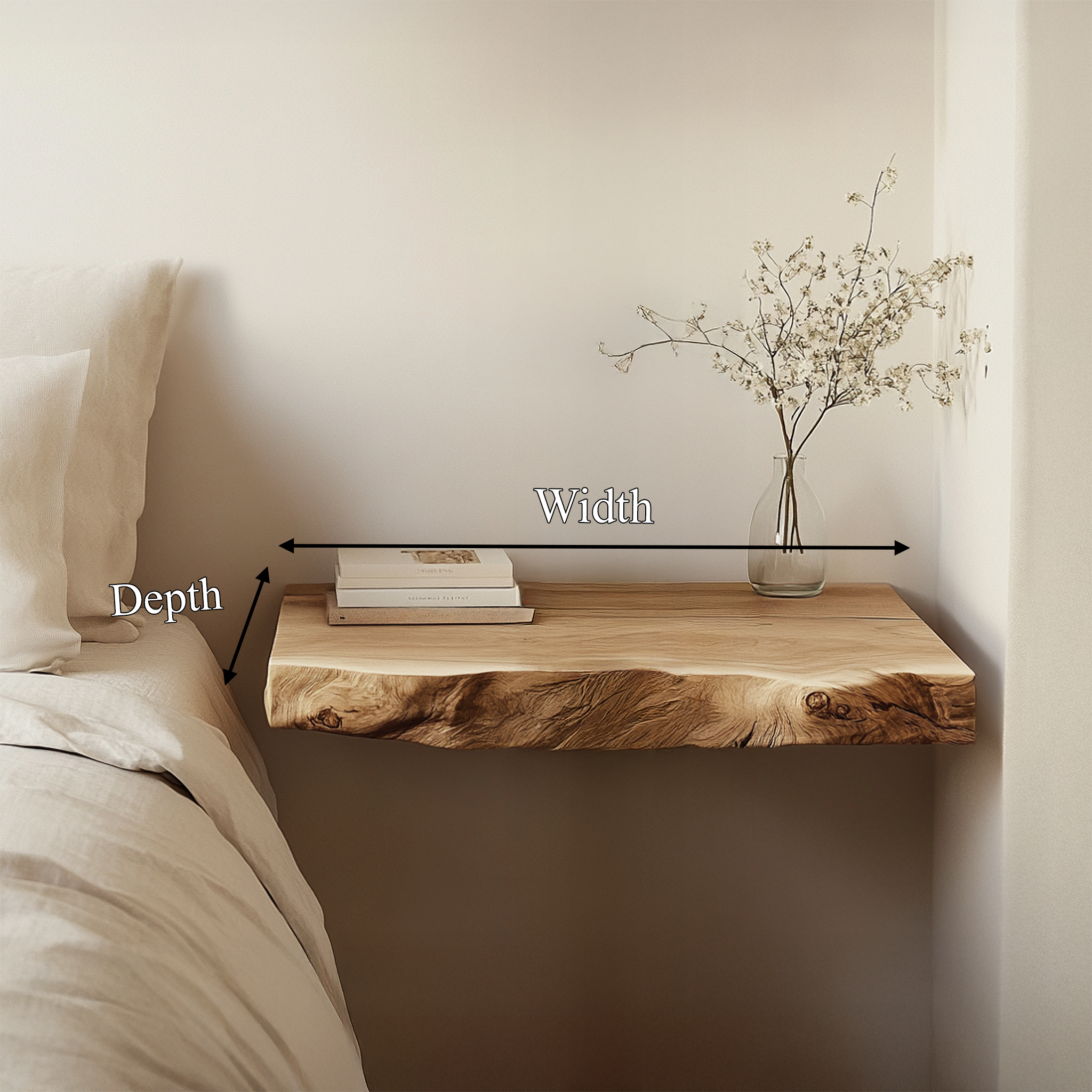Rustic Floating Nightstand For Bedroom And Small Space SINLSAFL461