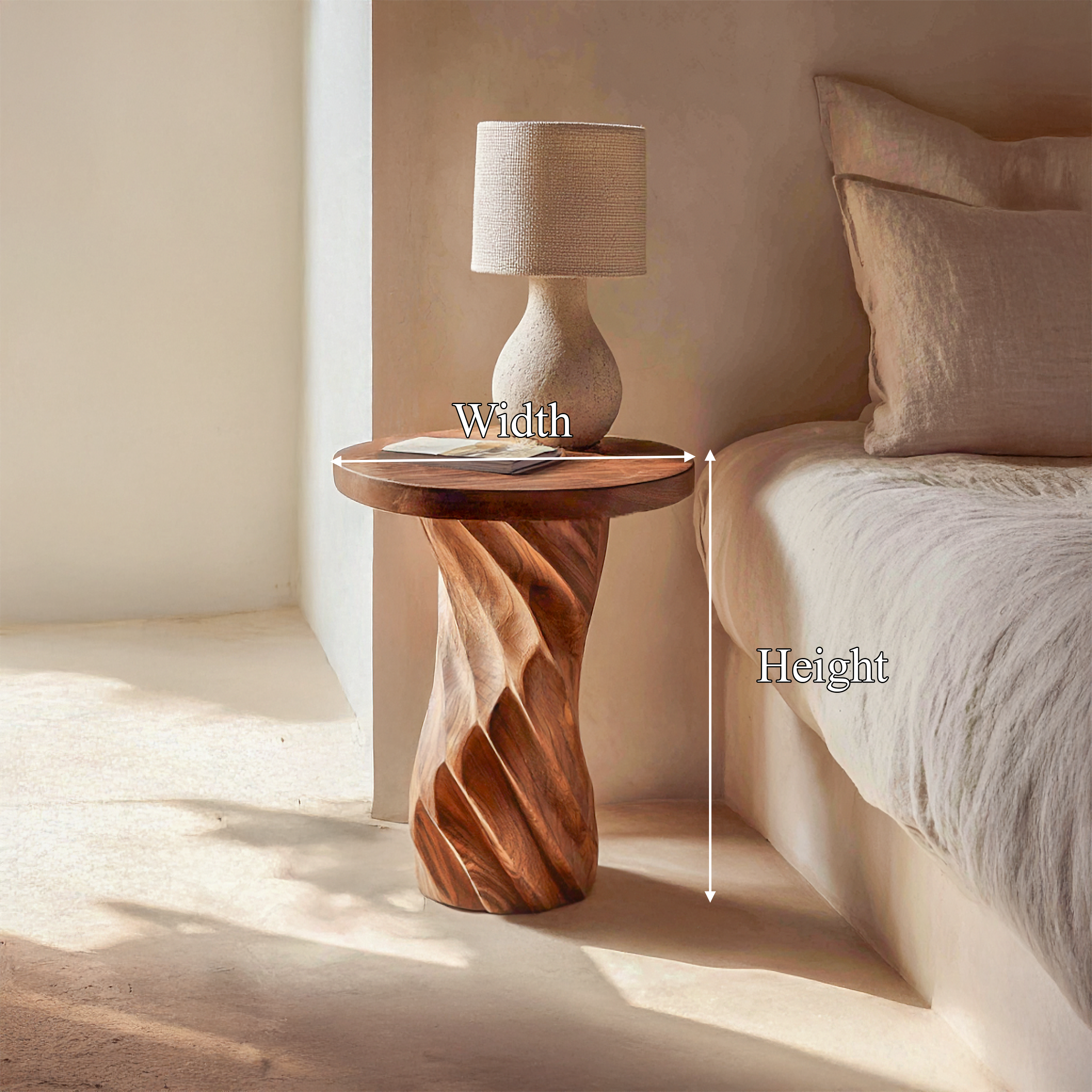 Mid Century Organic Nightstand For Bedroom And Reading Nook SINLSABT231