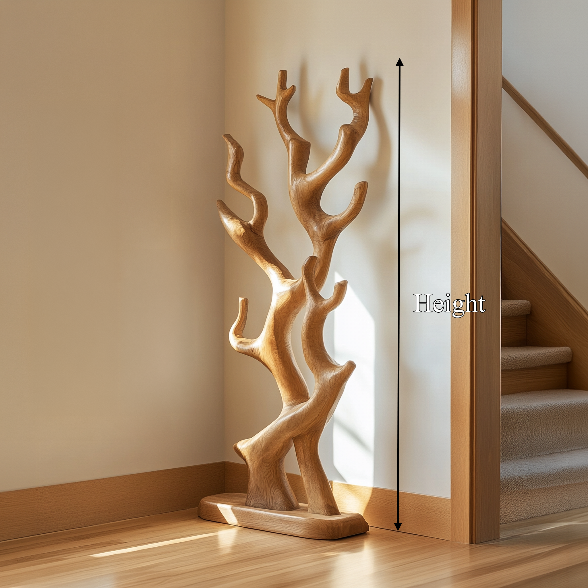 Rustic Tree Inspired Coat Stand For Entryway And Hallway Space SINLSATCR097