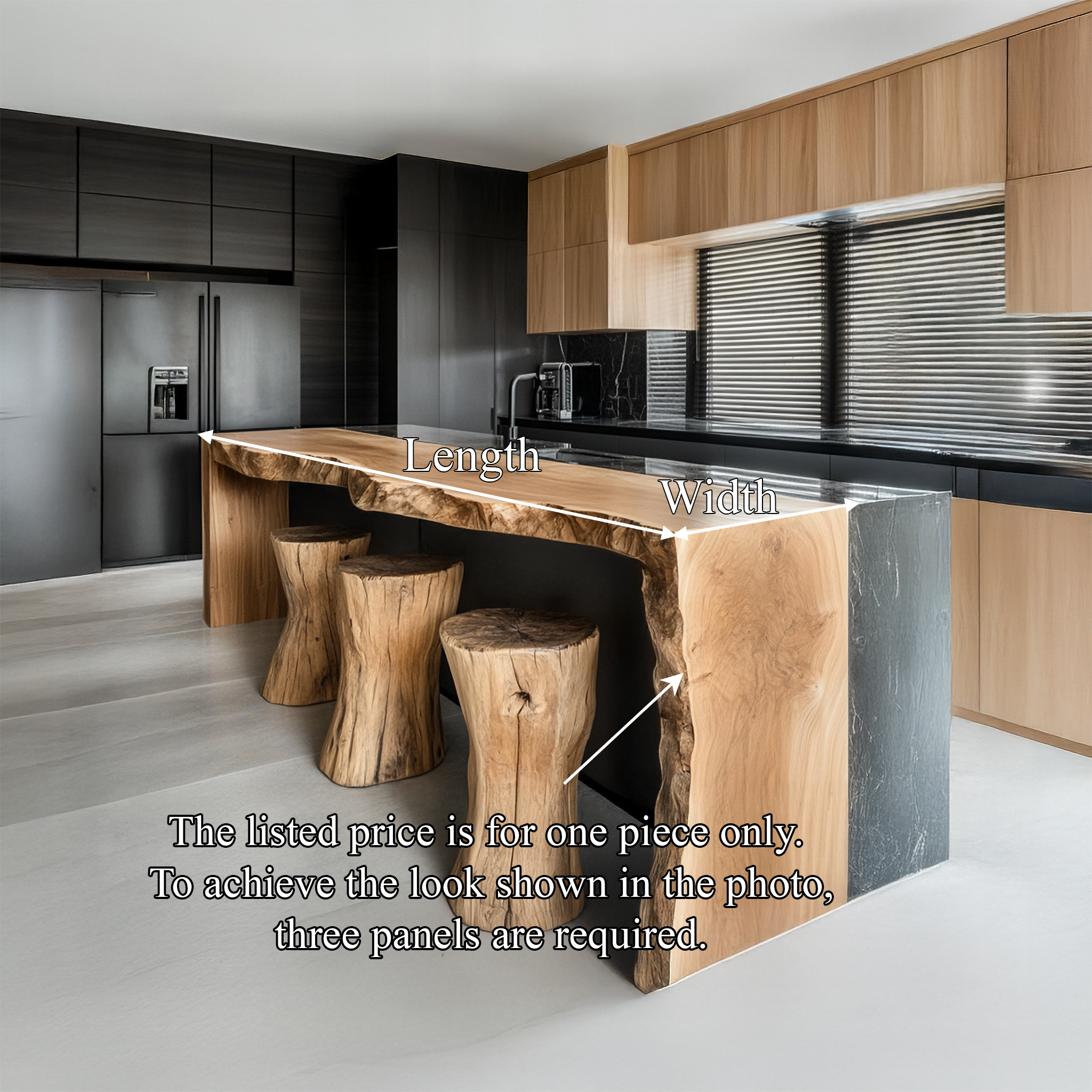 Modern Live Edge Kitchen Island For Kitchen And Breakfast Bar SINLSAKI127