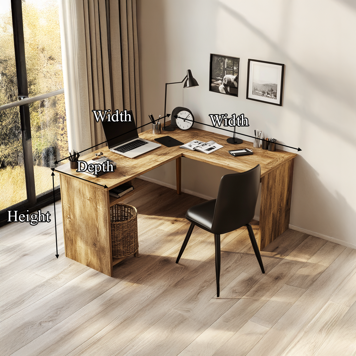 Modern L Shape Desk For Home Office And Study Room SINLSADK048