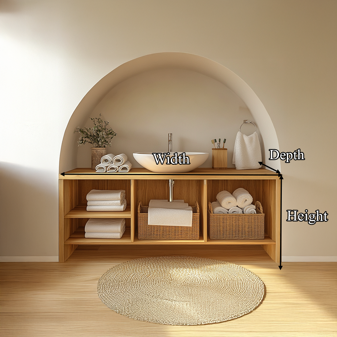 Bathroom Storage Cabinet Wooden Cabinet With Open Shelves For Bathroom SINLSABRV205