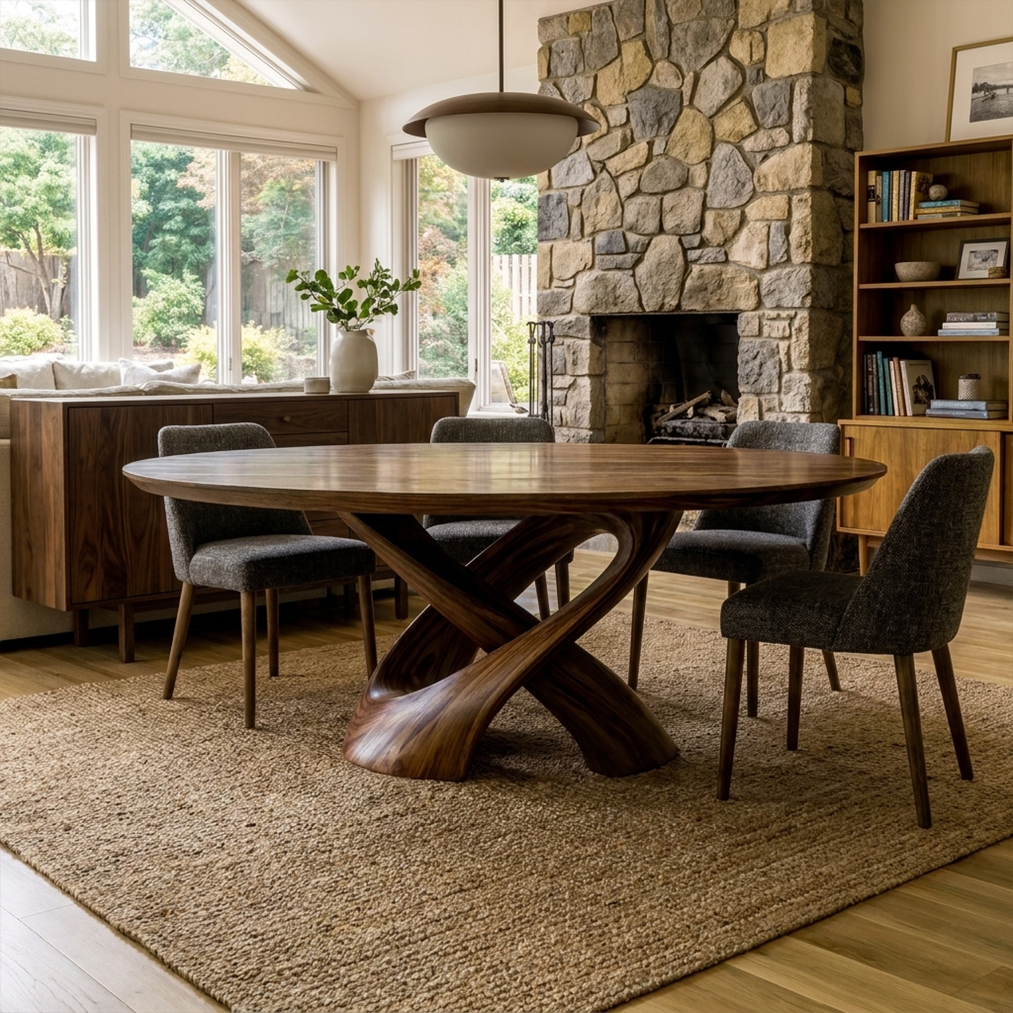 Rustic Handmade Live Edge Dining Table Kitchen SINLKIDT124