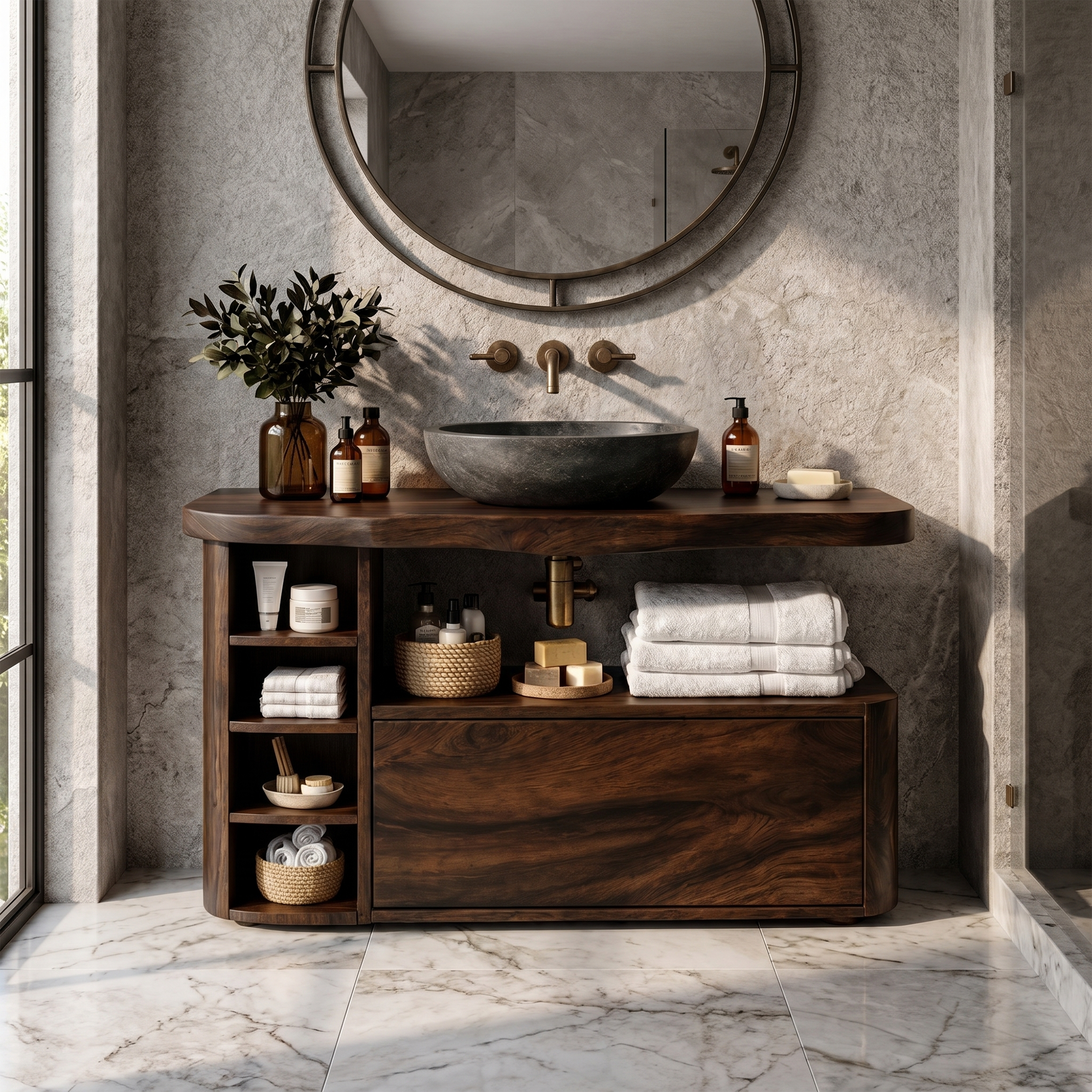 Contemporary Bathroom Vanity For Bathroom And Powder Room SINLKIBRV298