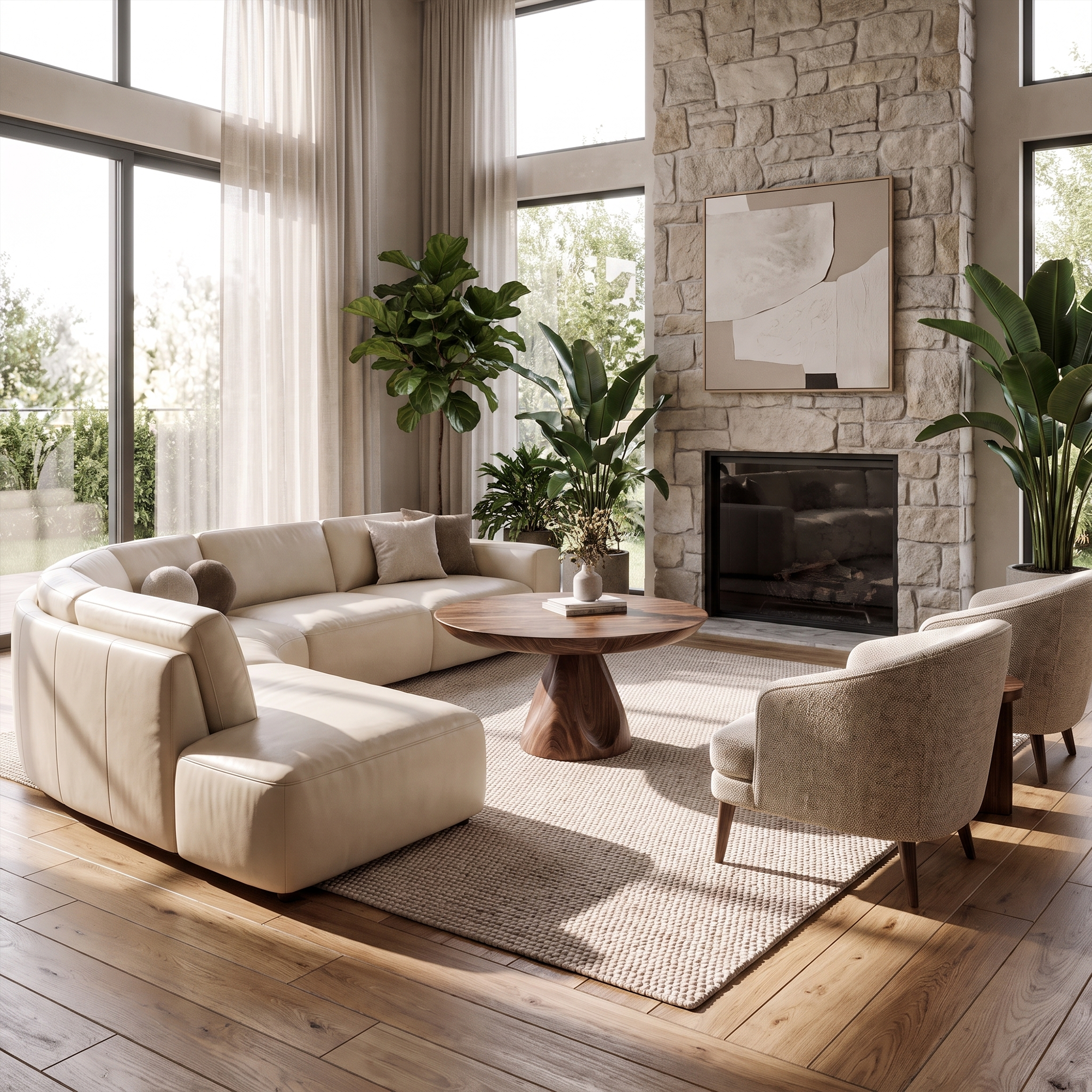Contemporary Round Coffee Table Living Room Family Room SINLKICF211