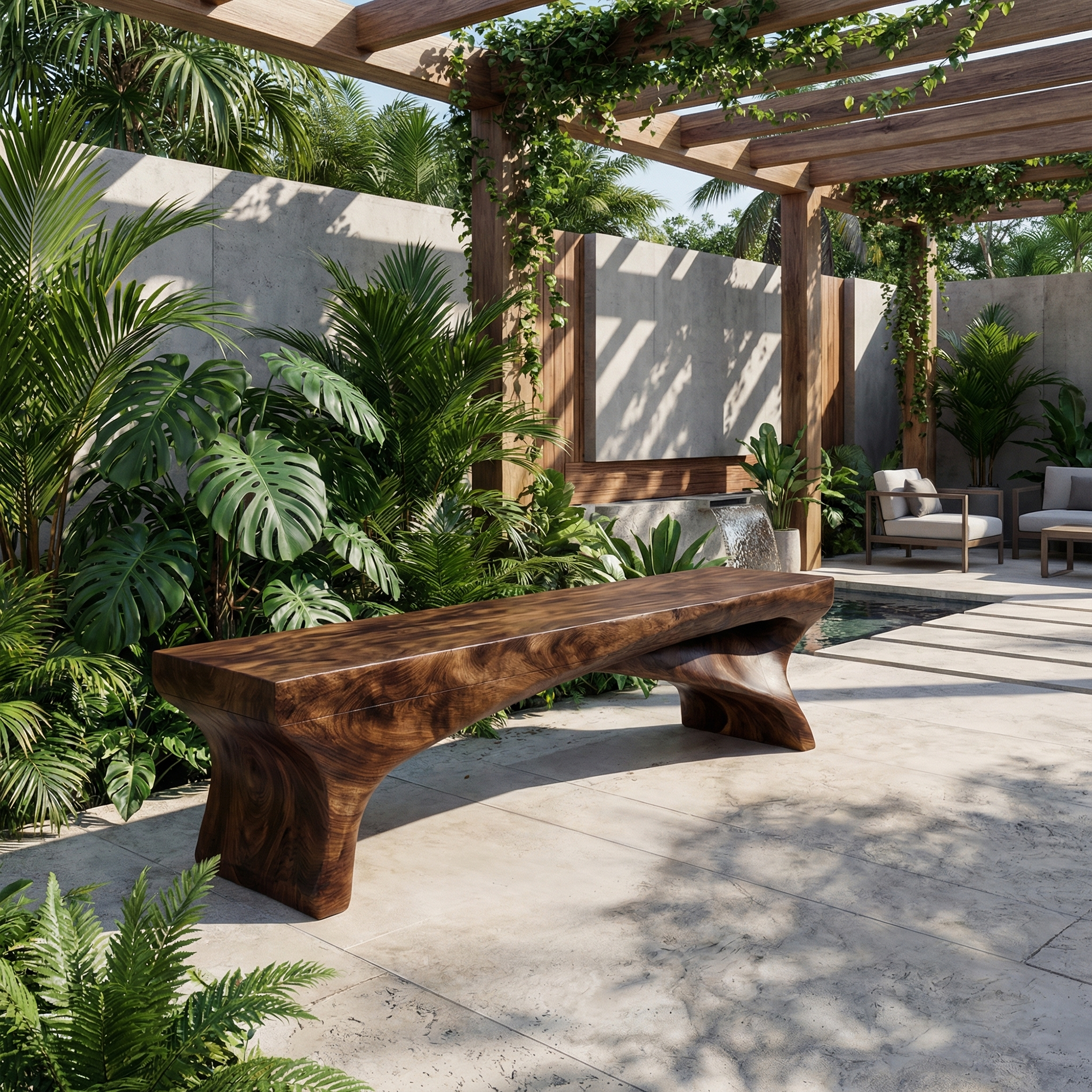 Minimal Rustic Bench Solid Wood Live Edge Structure Entryway Or Hallway SINLKIRS096