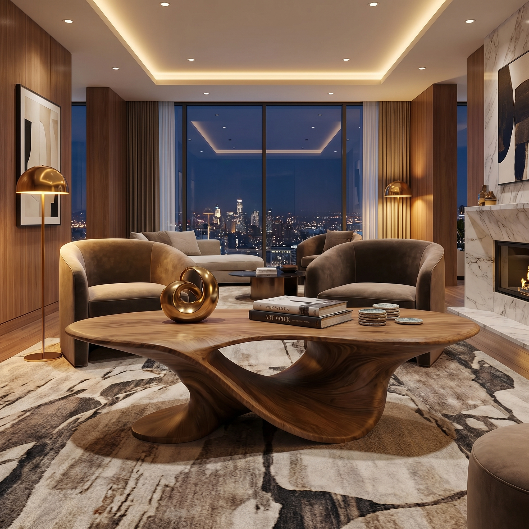 Sculptural Oval Coffee Table For Living Room And Lounge SINLKICF359