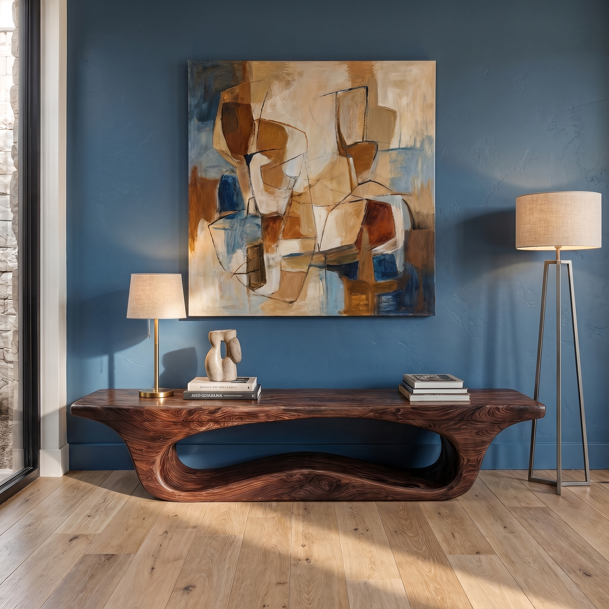 Modern Sculptural Bench For Entryway Or Living Room SINLKIRS104