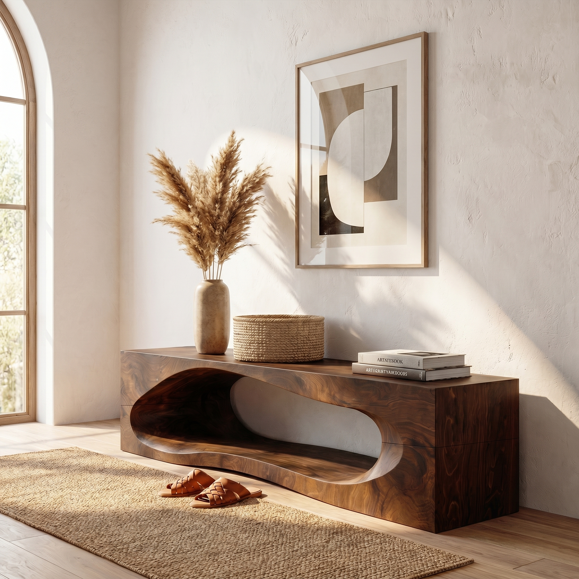 Rustic Bench With Built In Storage Shelf For Entryway SINLKIRS109