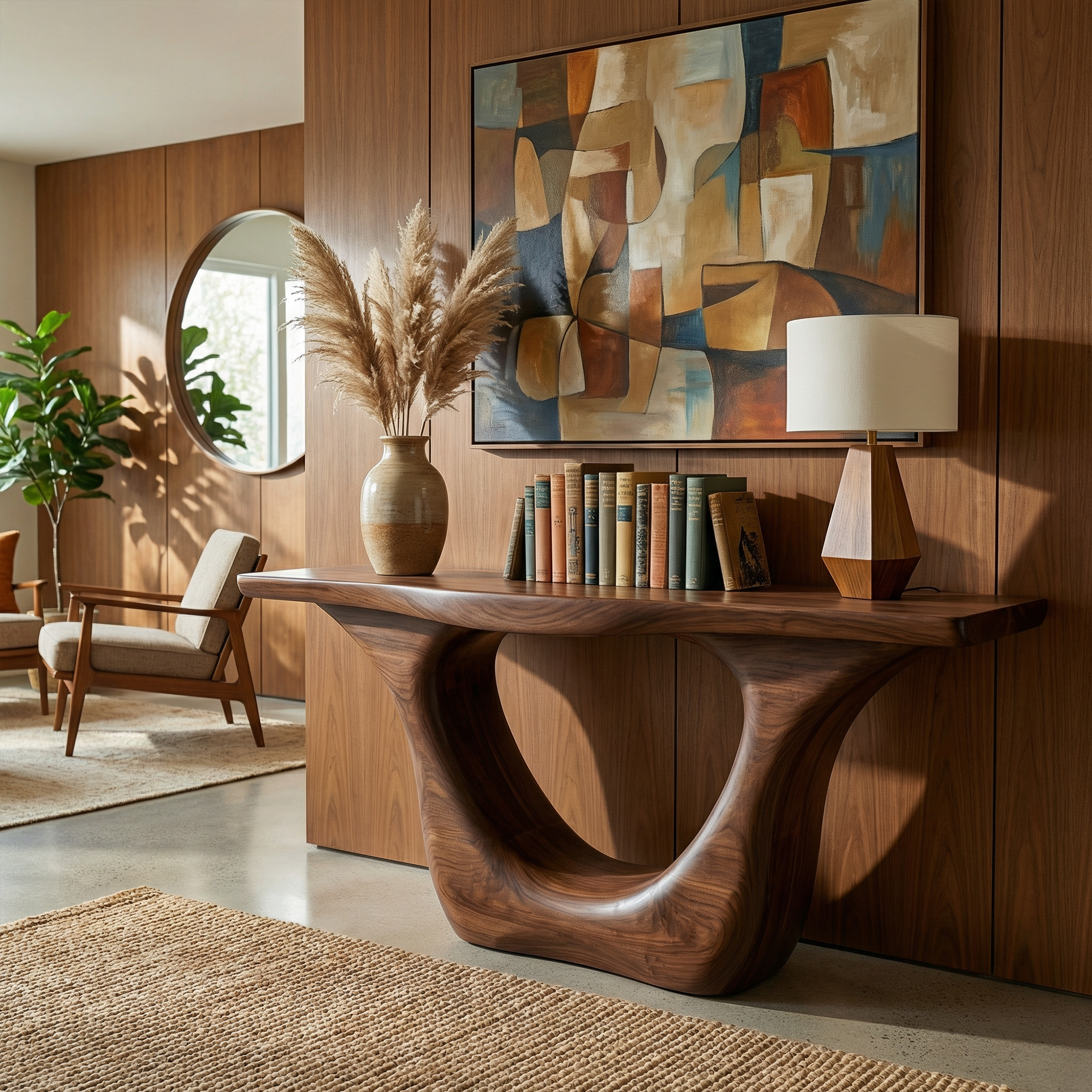 Contemporary Organic Sculptural Console Table For Entryway And Living Room Space SINLKICS565