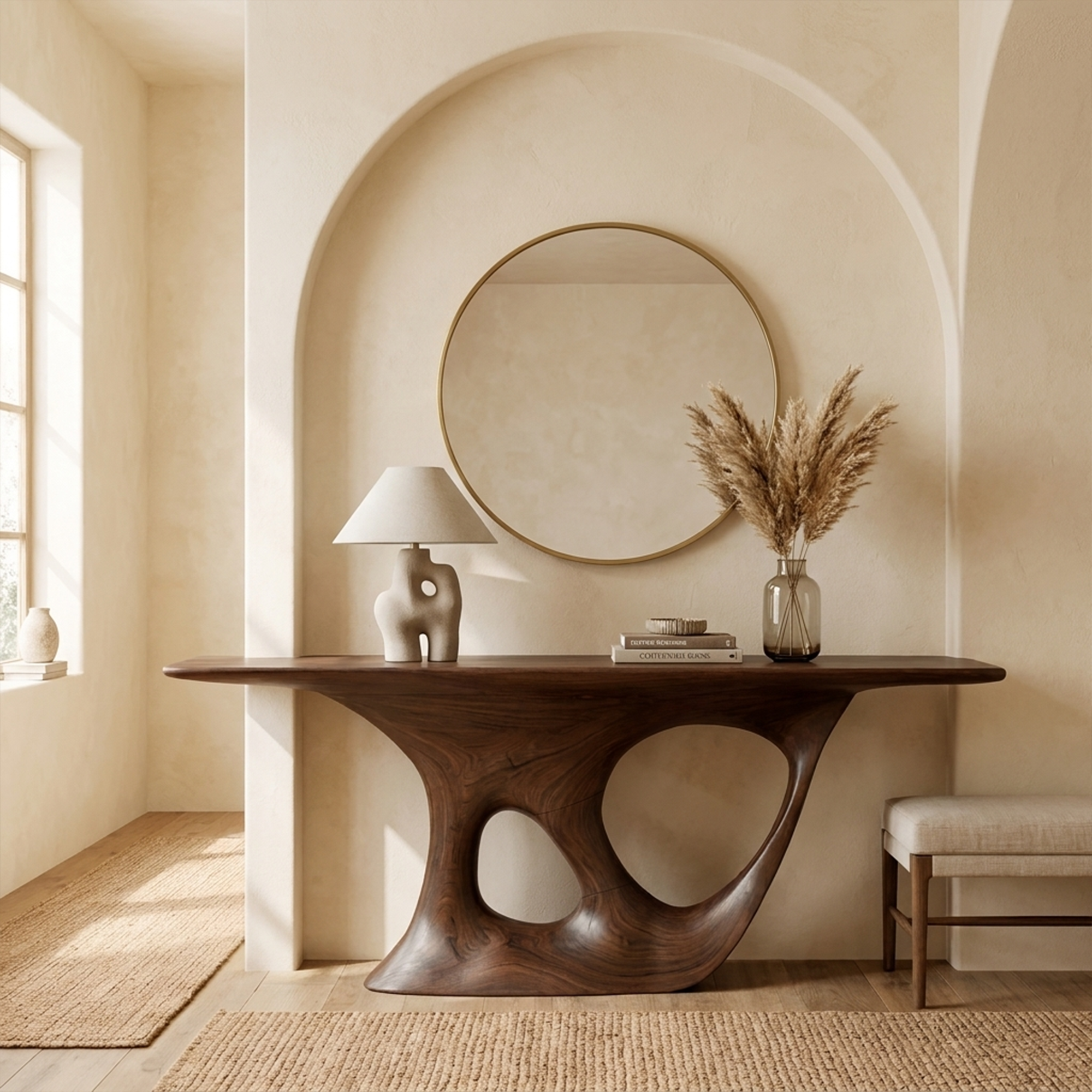 Rustic Solid Wood Console Table Living Room SINLKICS288