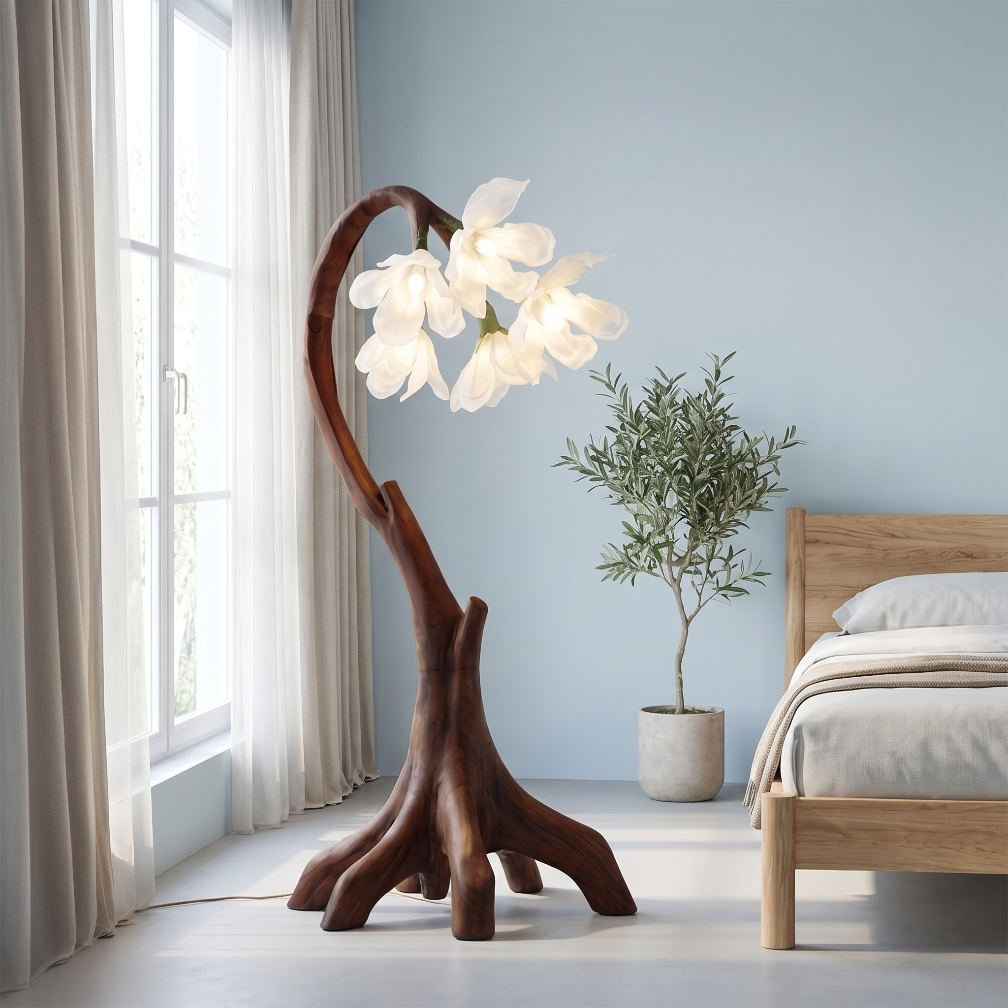 Organic Floral Floor Lamp For Living Room And Bedroom SINLSAFLP074