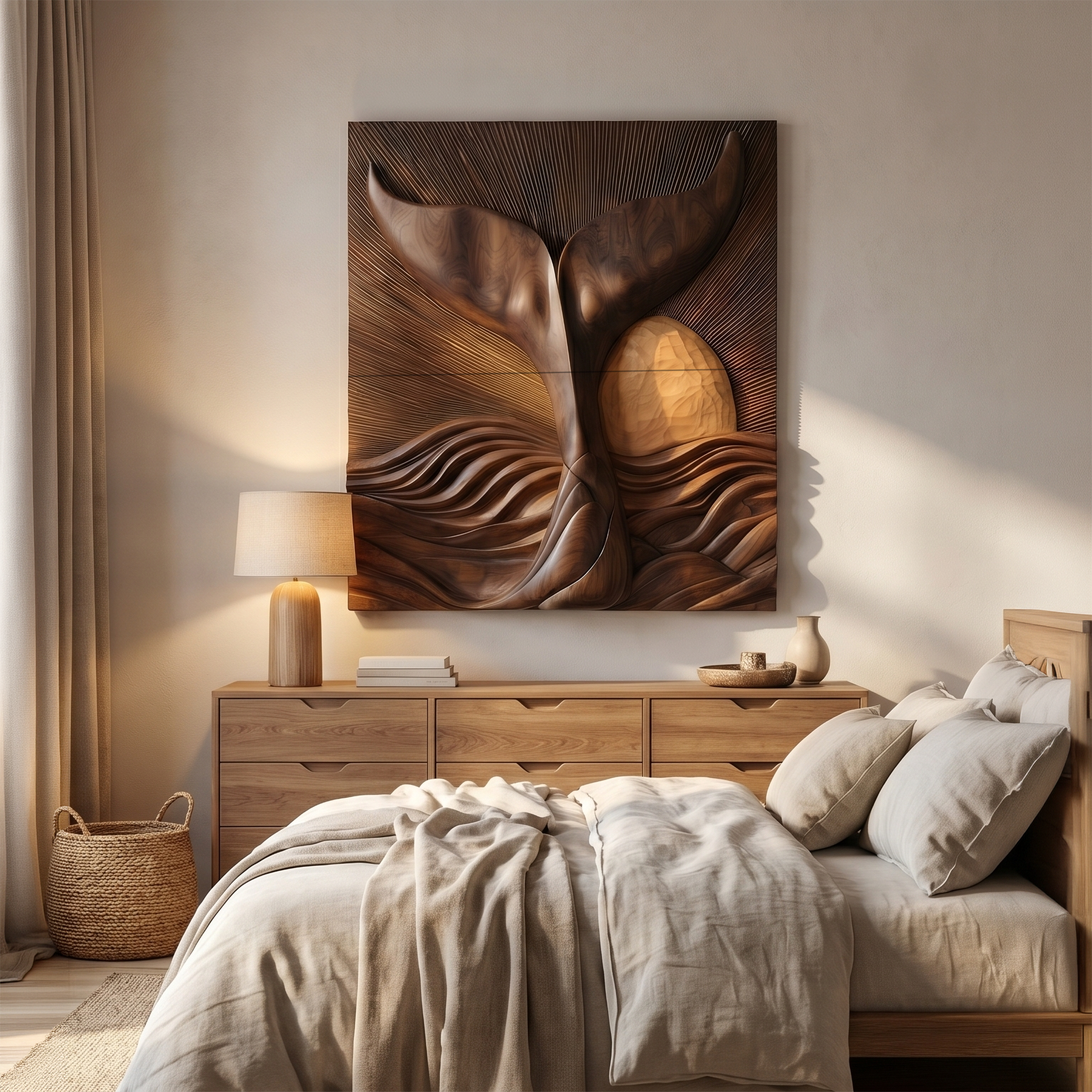 Abstract Botanical Wall Art Panel For Living Room And Entryway SINLSAWD088