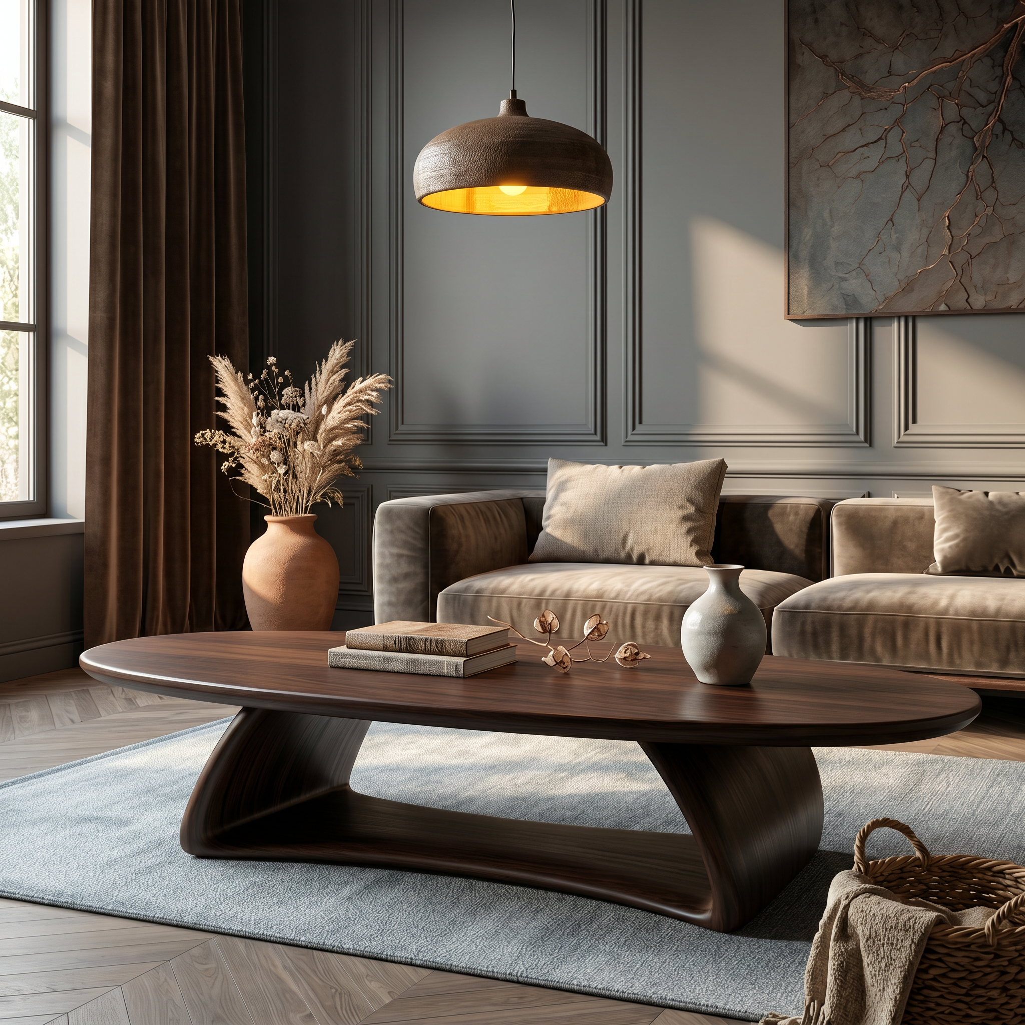 Contemporary Coffee Table With Artistic Sculptural Form For Living Room SINLSACF404