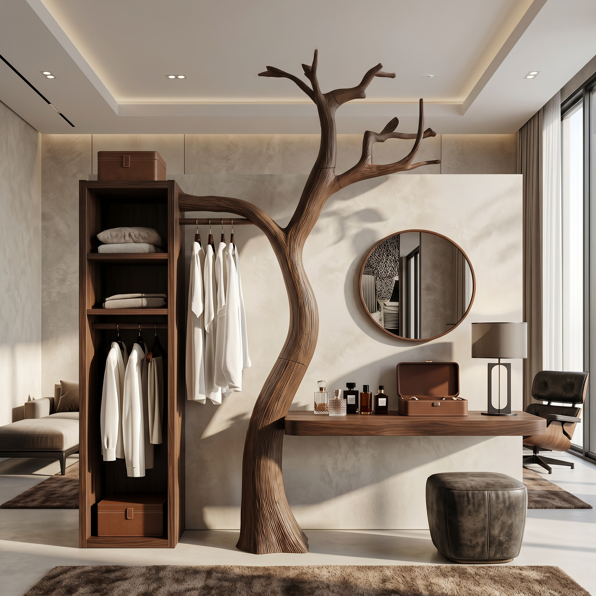 Natural Wardrobe Tree Coat Rack Bedroom And Walk In Closet SINLSATCR109