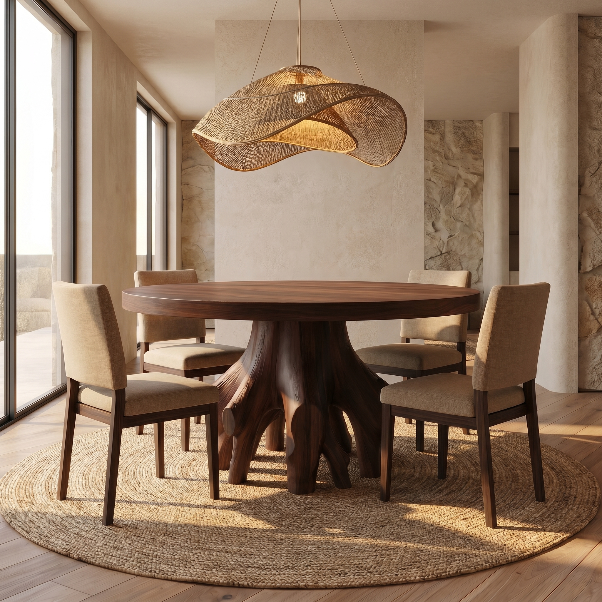 Rustic Tree Root Dining Table For Dining Room SINLSADT170