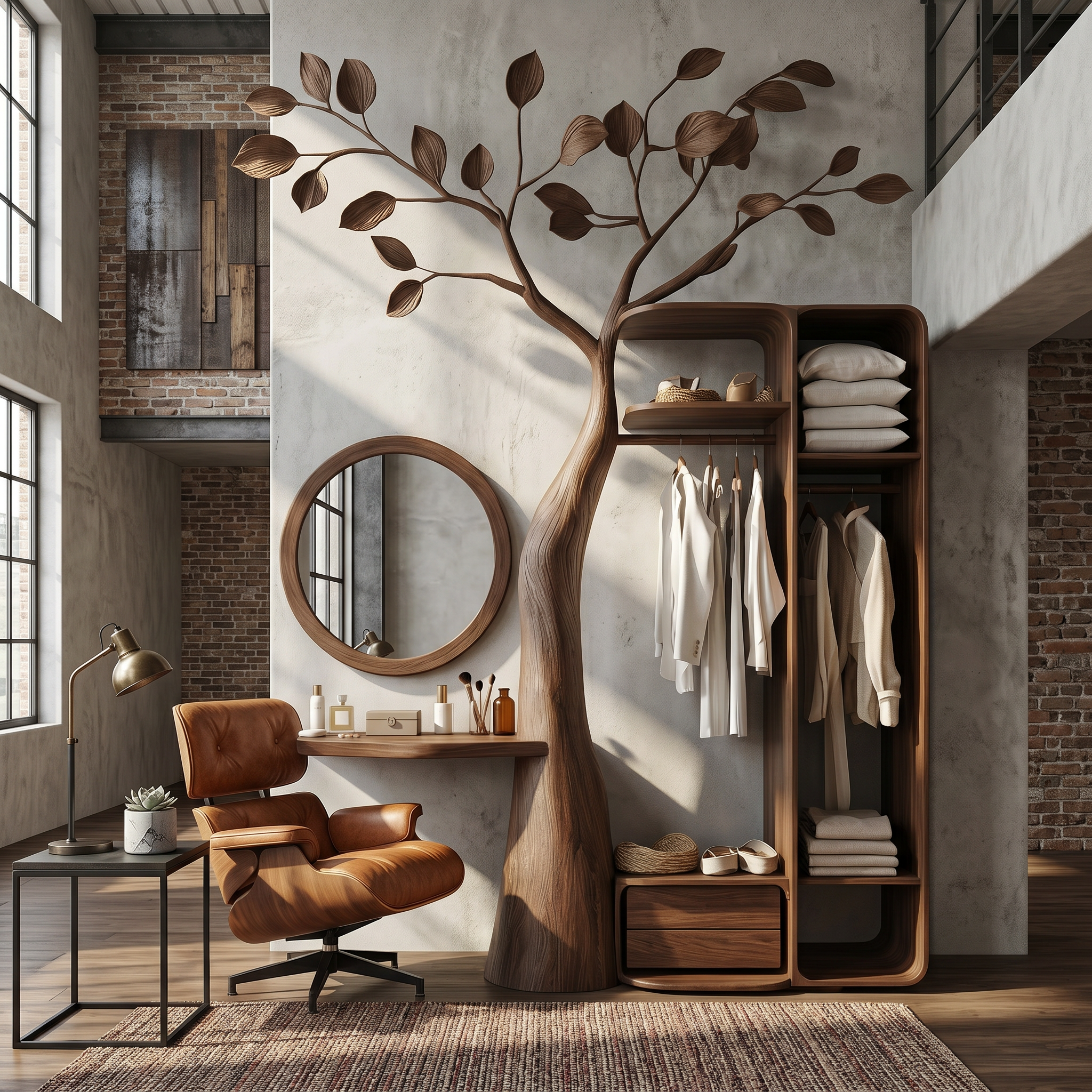 Rustic Tree Coat Rack Wall Mount Vanity Bedroom And Dressing Room SINLSATCR111