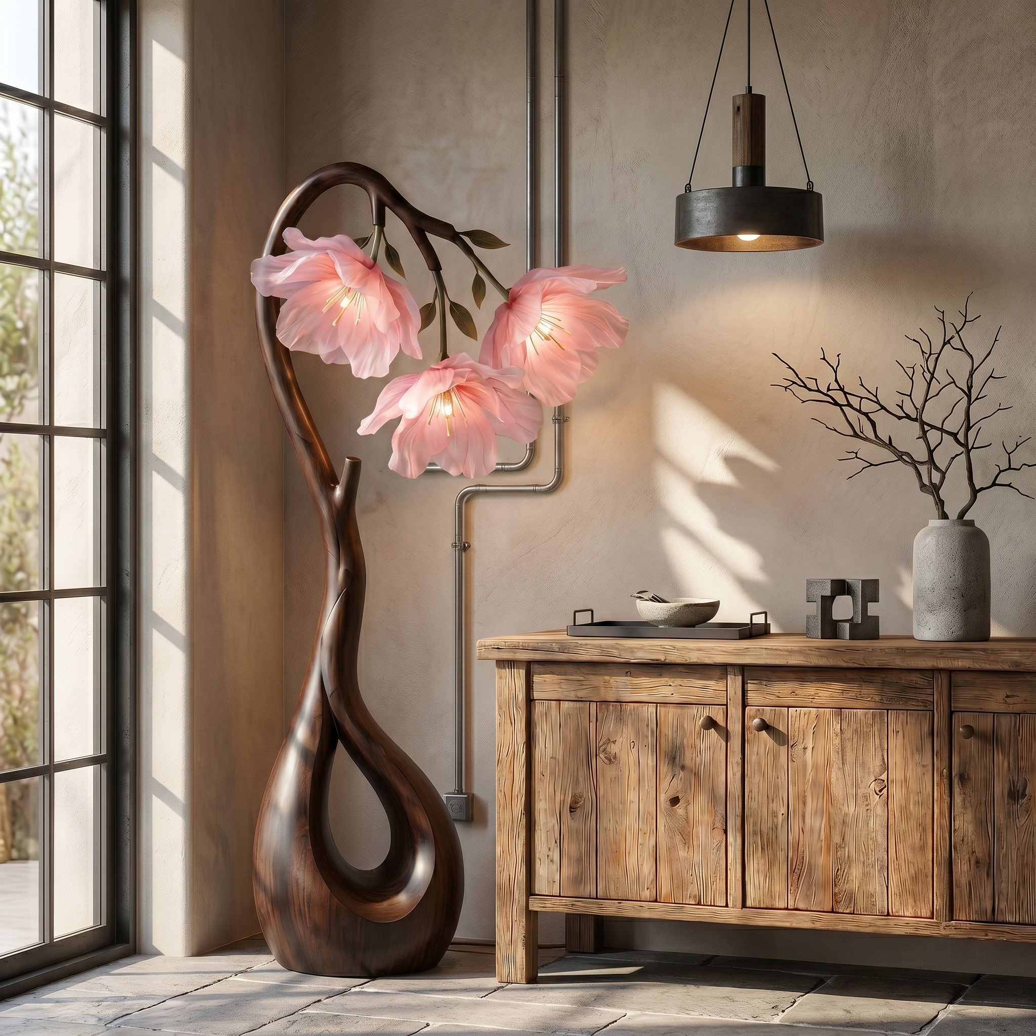 Modern Floor Lamp With Nature Inspired Silhouette For Living Room And Reading Nook SINLSAFLP101