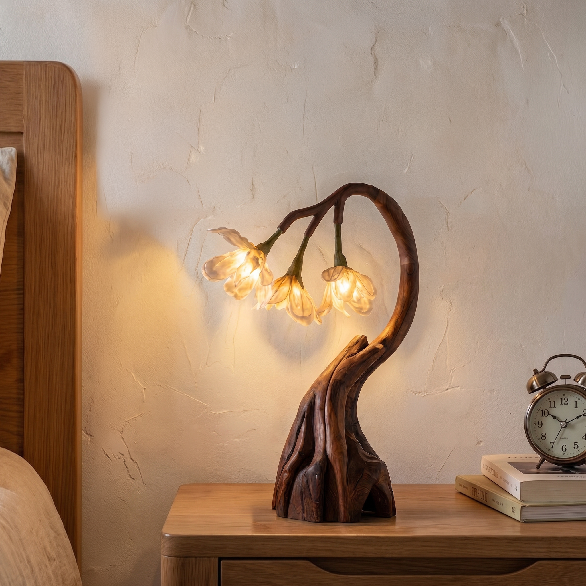 Rustic Tree Branch Table Lamp With Sculptural Wood Base For Living Room And Bedroom SINLSATL001