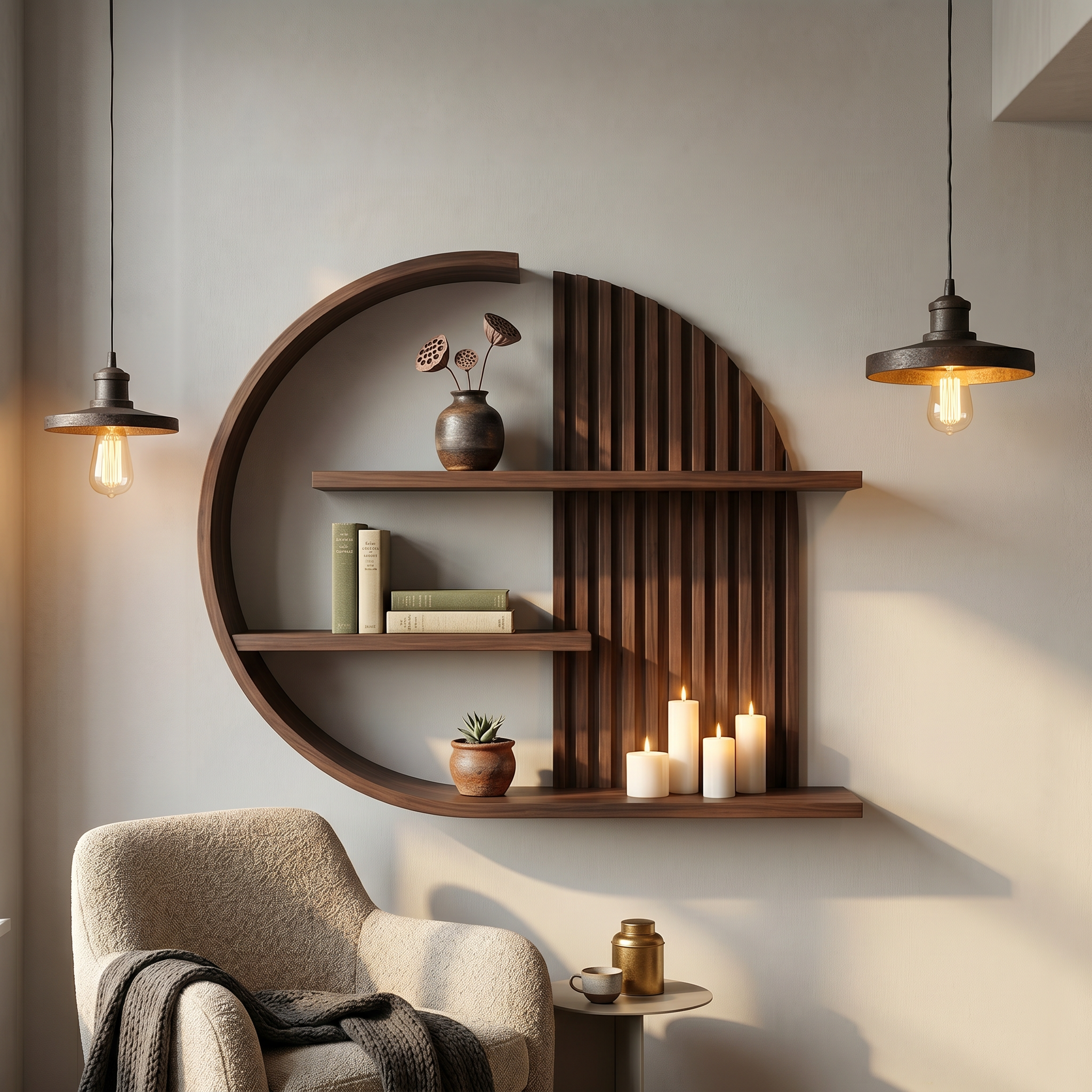 Japandi Minimal Wall Shelf Living Room And Calm Space SINLSAFL231