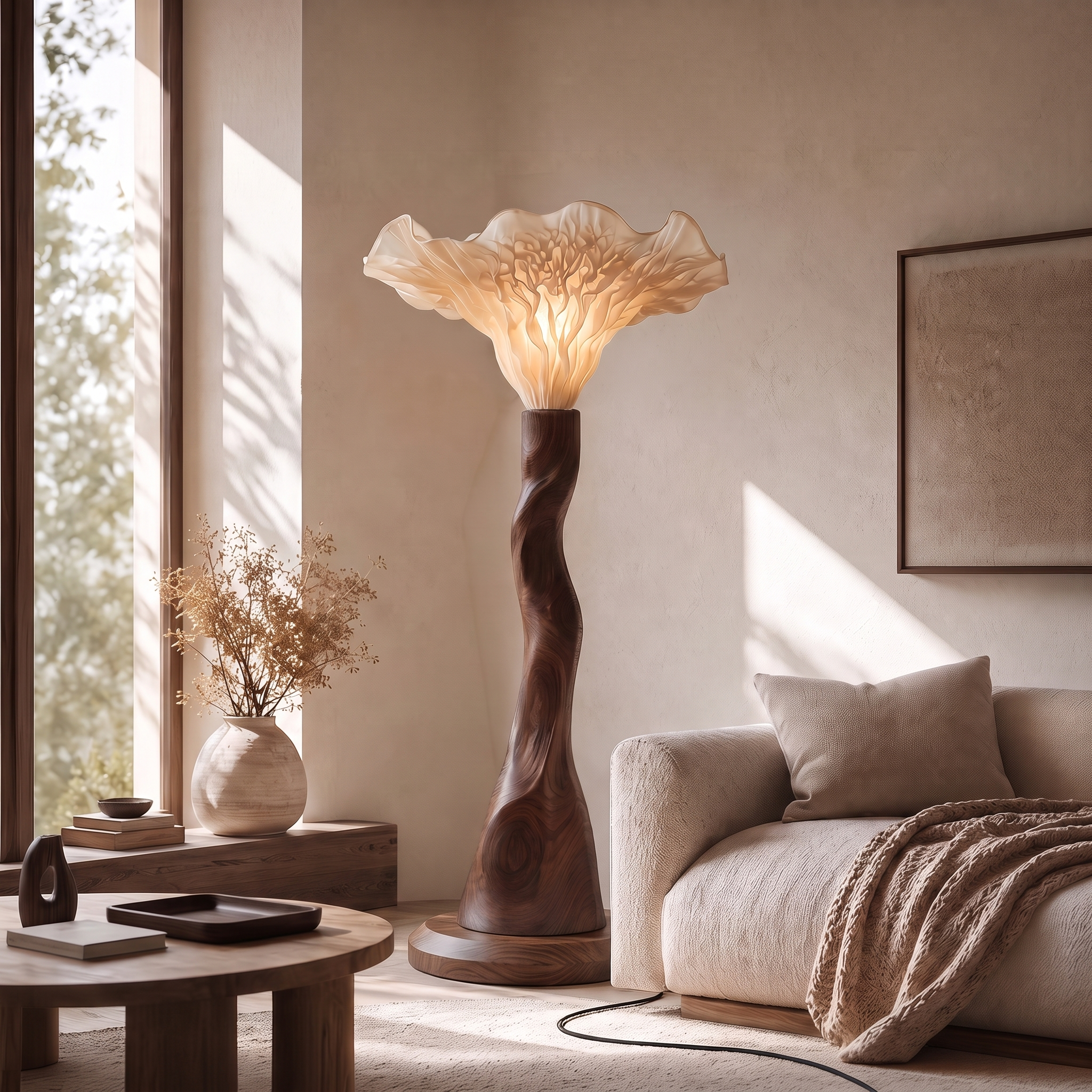Modern Floor Lamp Organic Mushroom Design Living Room SINLSAFLP136