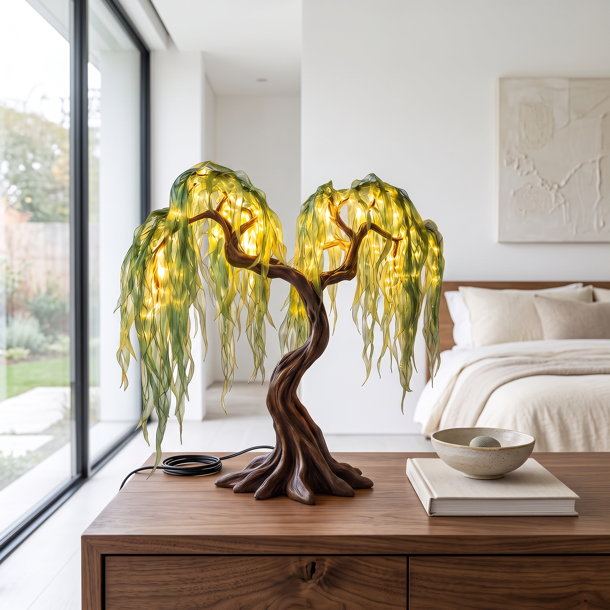 Rustic Fairy Light Tree Table Lamp For Nightstand SINLSATL021