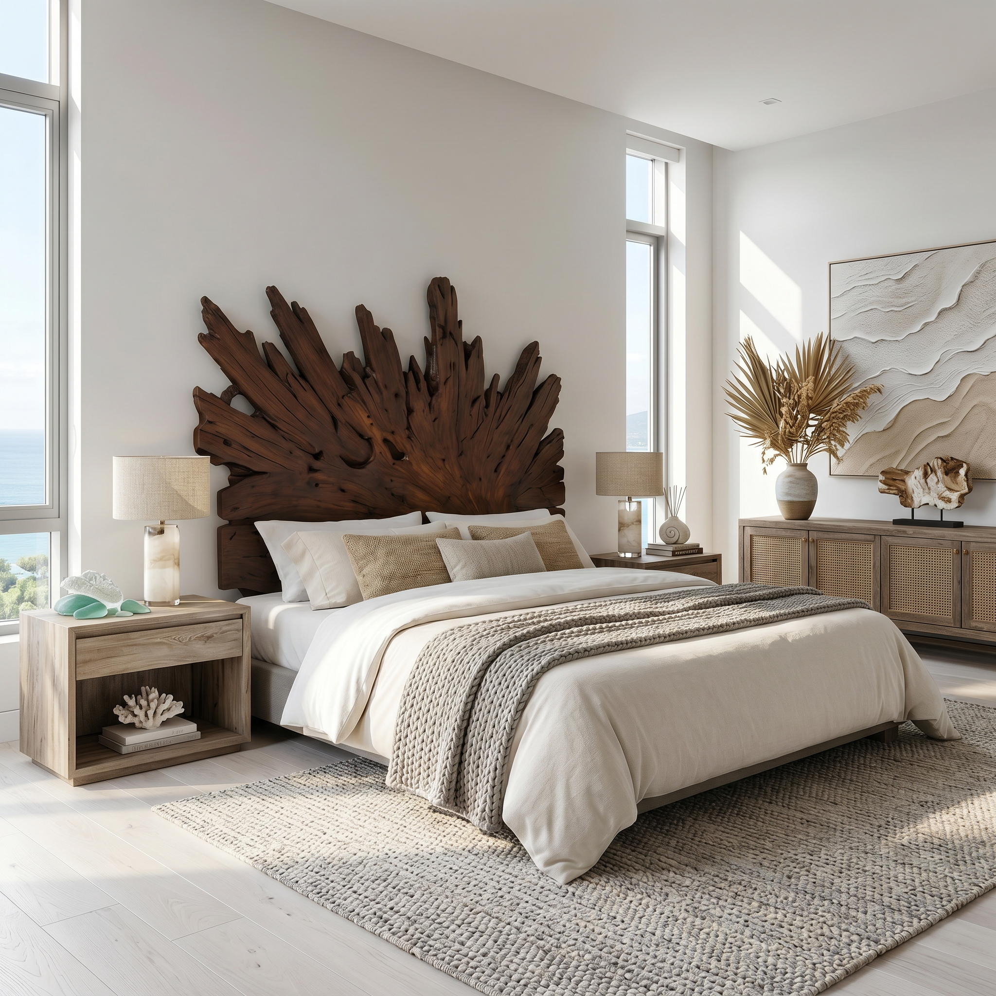 Art Deco Sunburst Headboard Wooden Bed Headboard For Bedroom SINLSAHB055