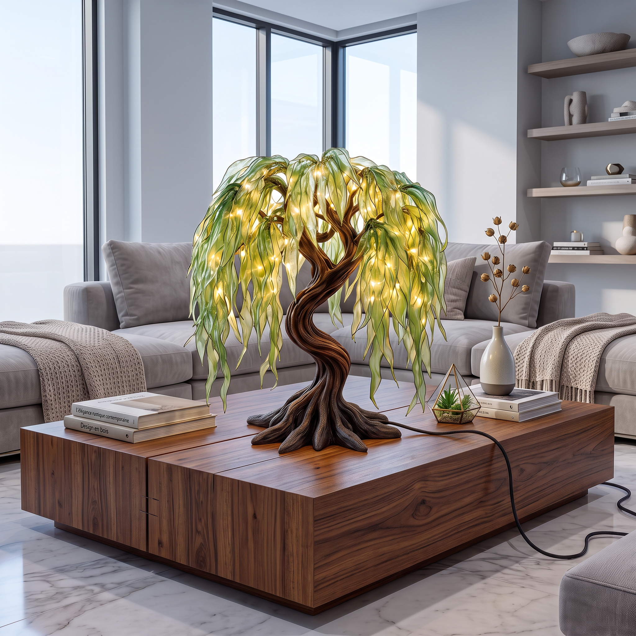 Modern Sculptural Bonsai Tree Table Lamp For Living Room SINLSATL022