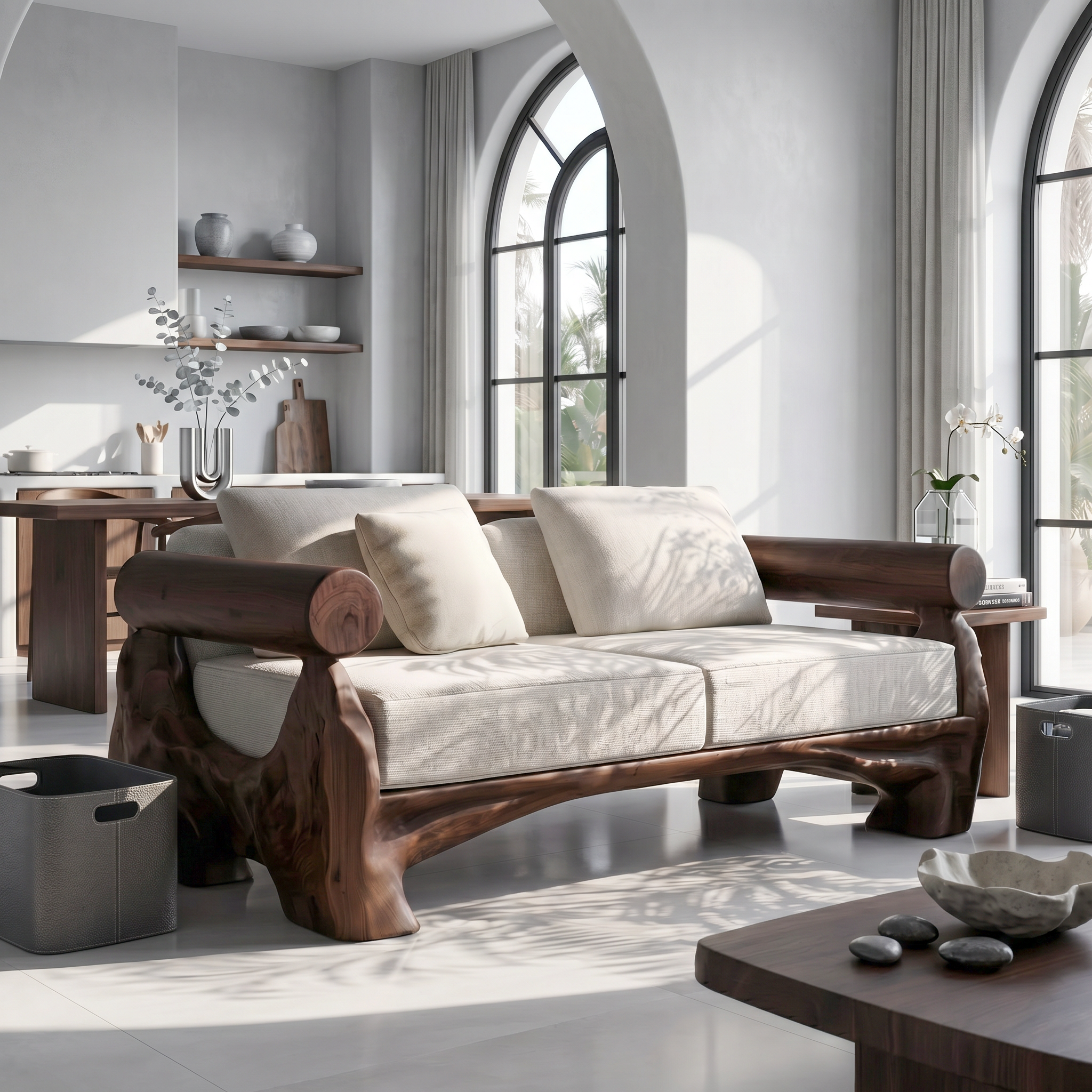 Sculptural Sofa Frame For Living Room SINLSASF050