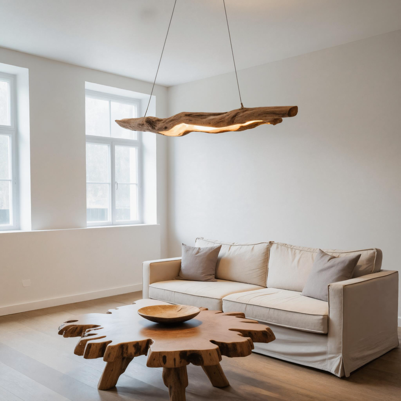 Live Edge Ceiling Light Pendant For Organic Modern Or Minimalist Interiors SITHHNLAM005