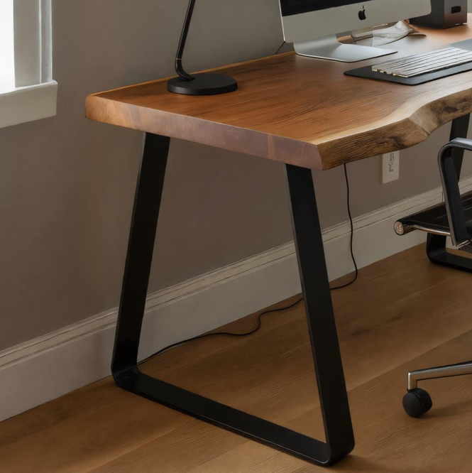 Modern Live Edge Office Desk With Metal Legs For Home Or Office SITHHNDE027