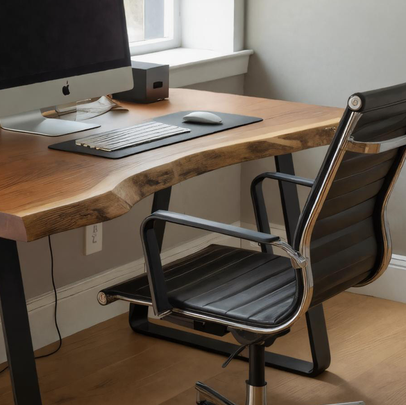 Modern Live Edge Office Desk With Metal Legs For Home Or Office SITHHNDE027