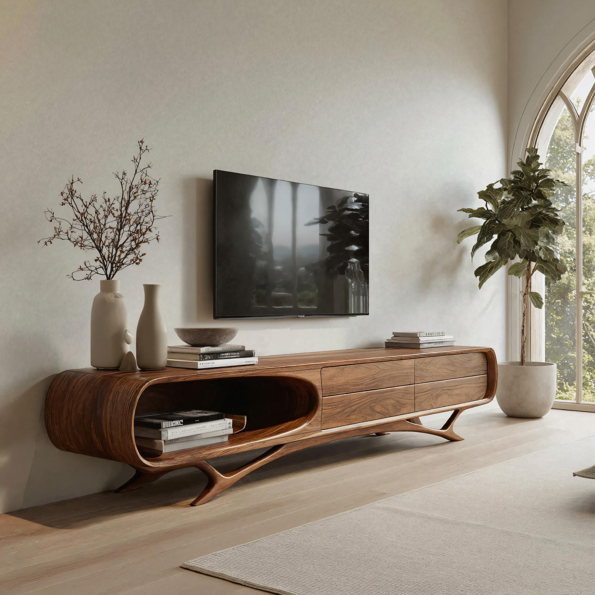 Contemporary Wooden TV Cabinet For Living Room Decor RTTHHNTVC084