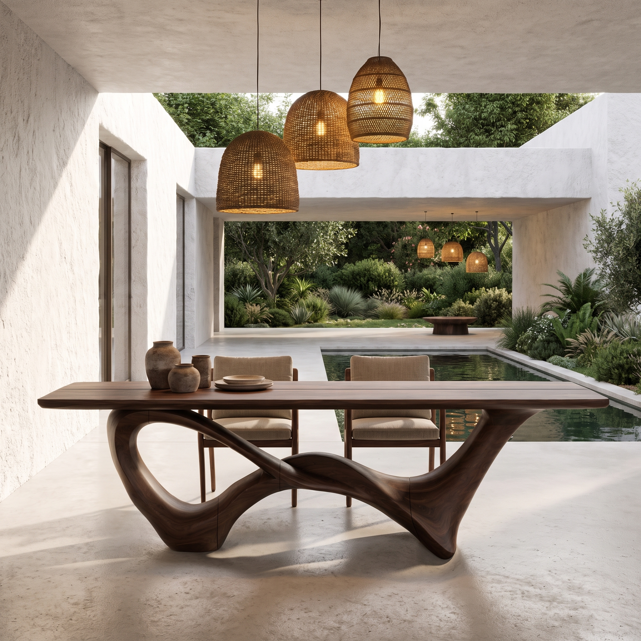 Organic Dining Table With Sculptural Infinity Design For Dining Room And Kitchen SINLHADN212