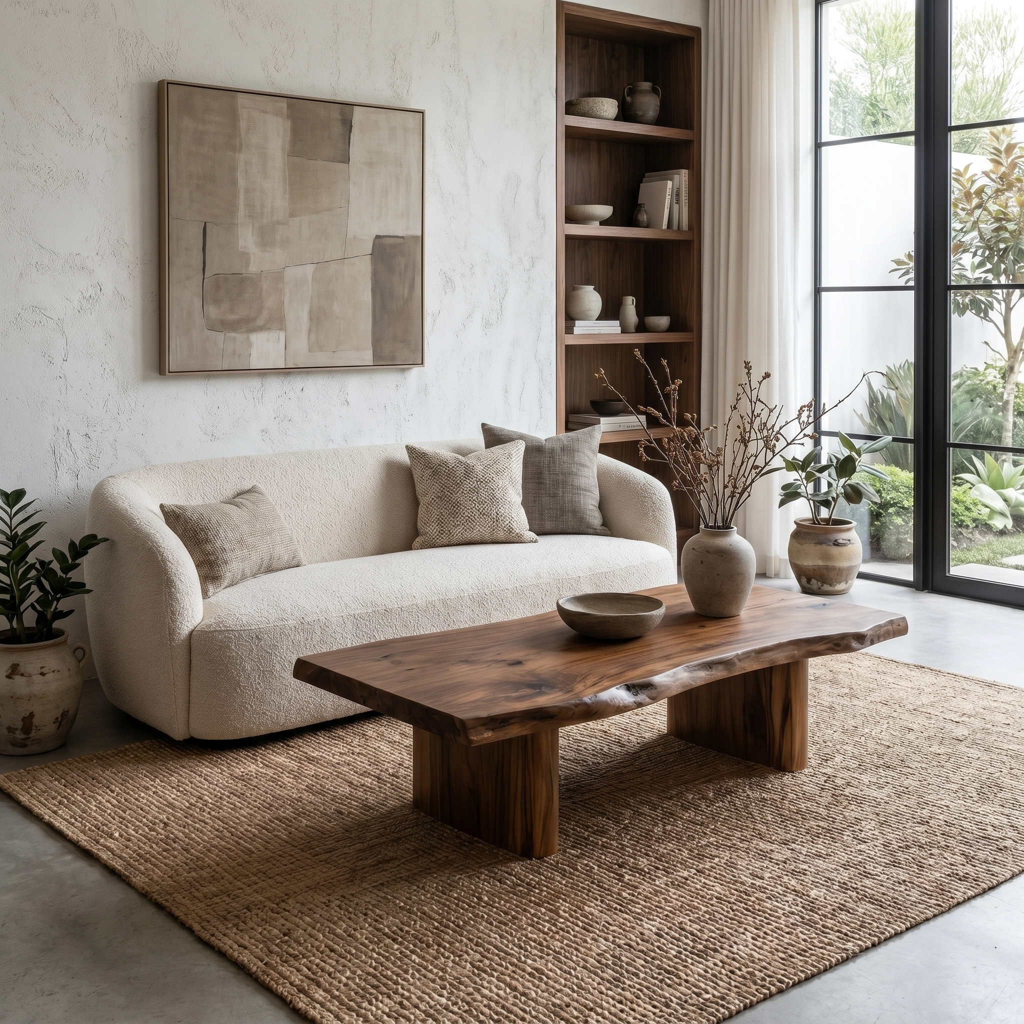 Rustic Wooden Coffee Table With Simple Solid Wood Design For Living Room SINLHACF371