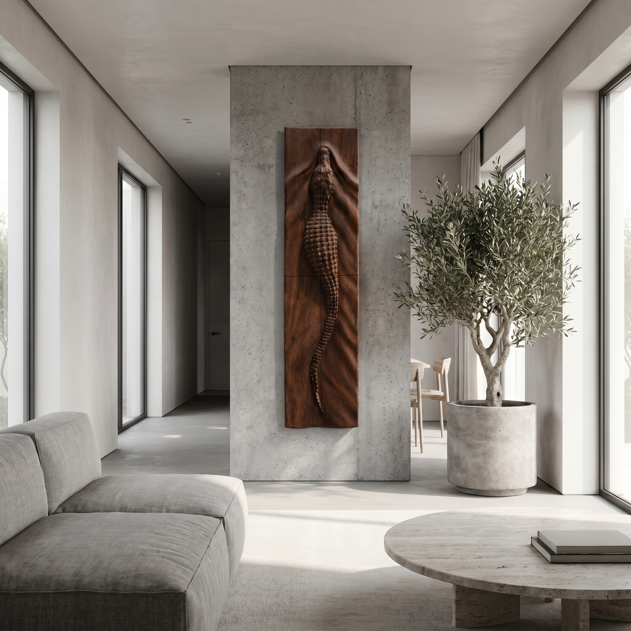 Abstract Wooden Wall Art Panel With Sculptural Organic Relief Design For Living Room And Entryway SINLHAWD102