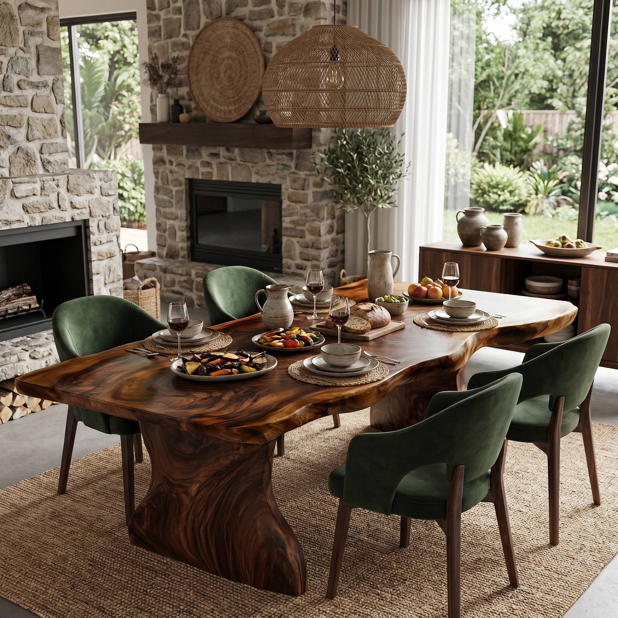 Rustic Dining Table Live Edge Design For Dining Room SINLHADT202