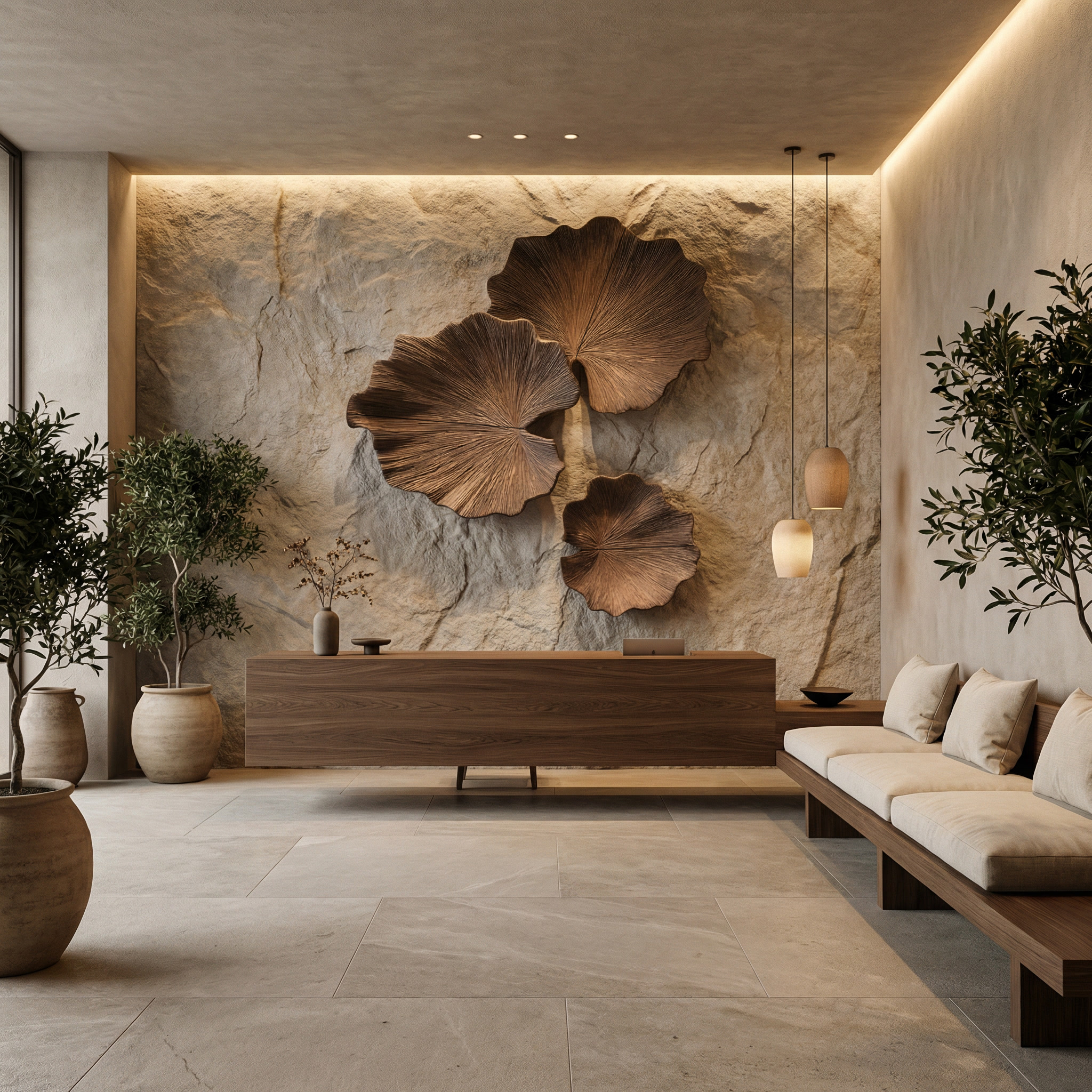 Sculptural Leaf Wall Decor For Living Room And Bedroom SINLHAWD064