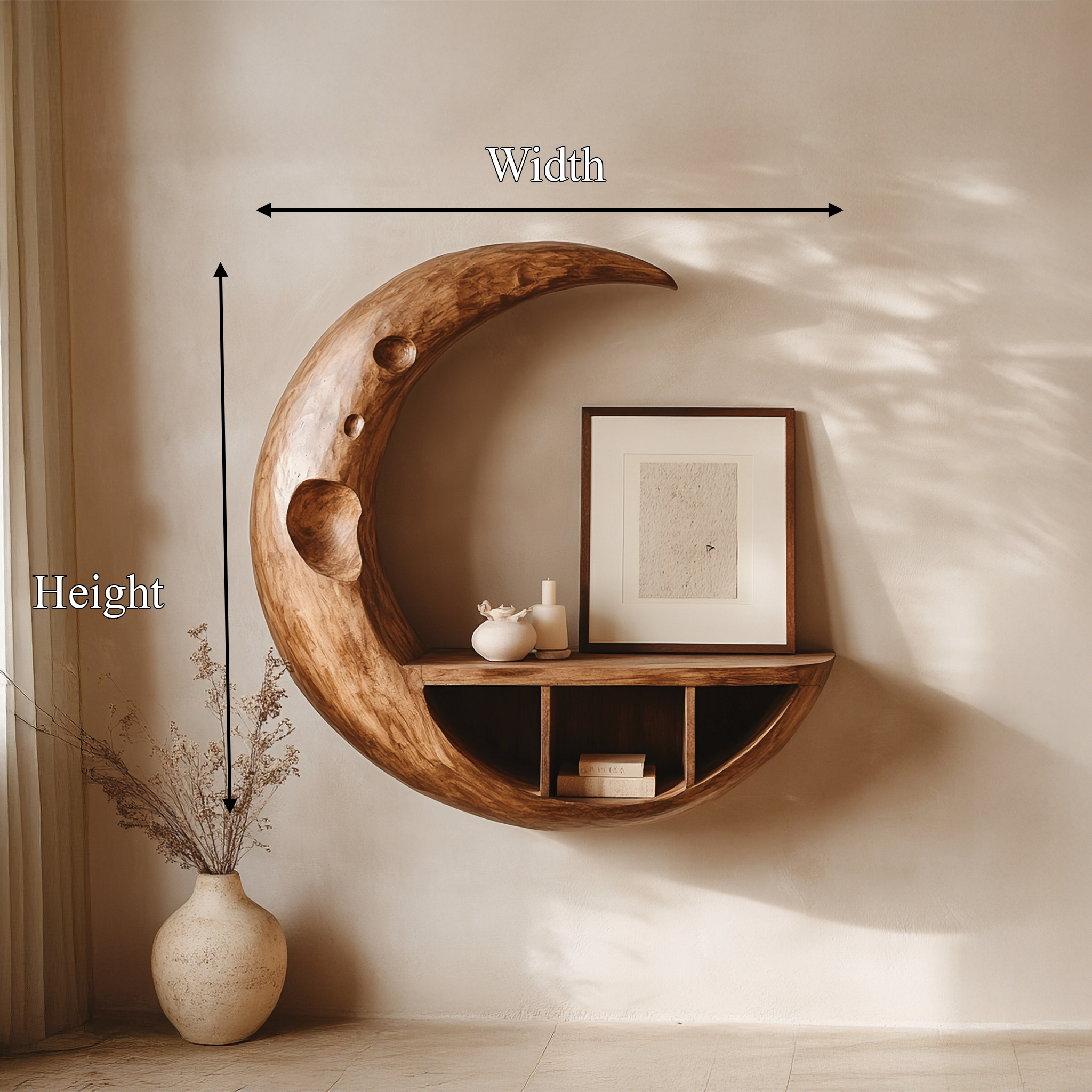Rustic Moon Wall Shelf For Living Room And Apartment SINLSAFL455