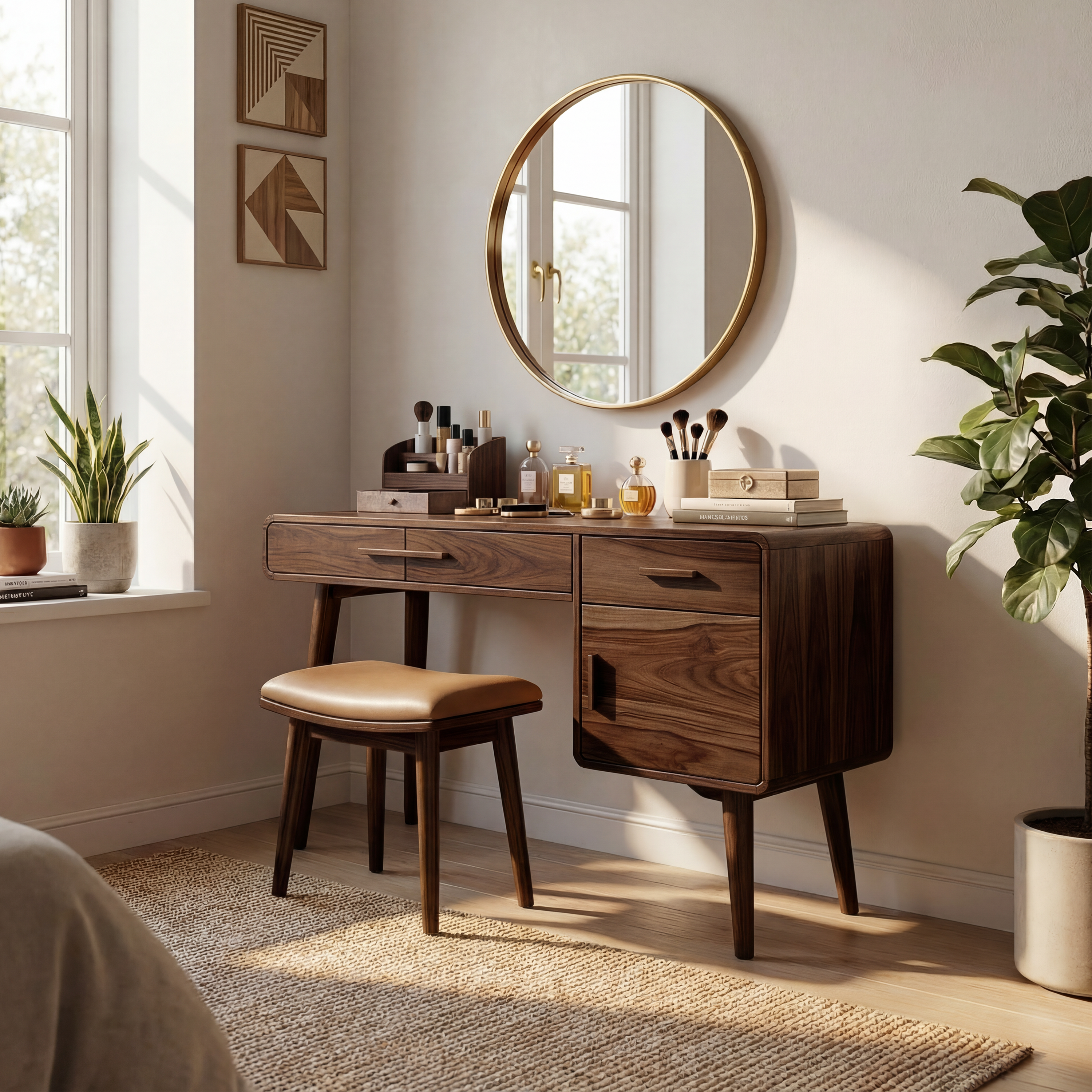Contemporary Makeup Vanity Dressing Area Beauty Space Personal Area SILDTTRMV019