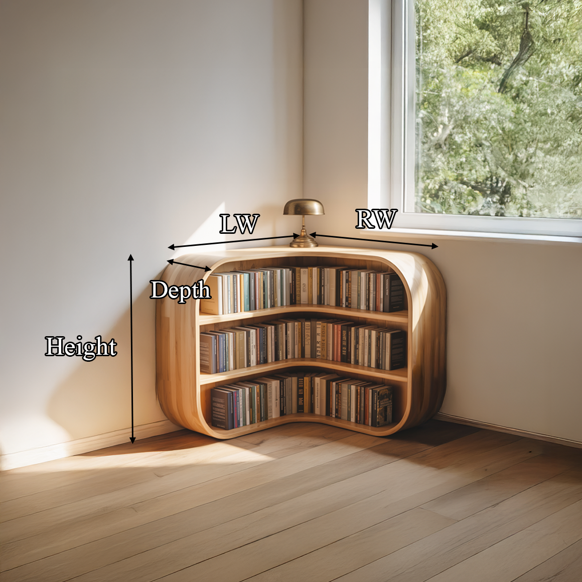 Mid Century Corner Bookshelf Living Room Or Study Room SINLSASC289