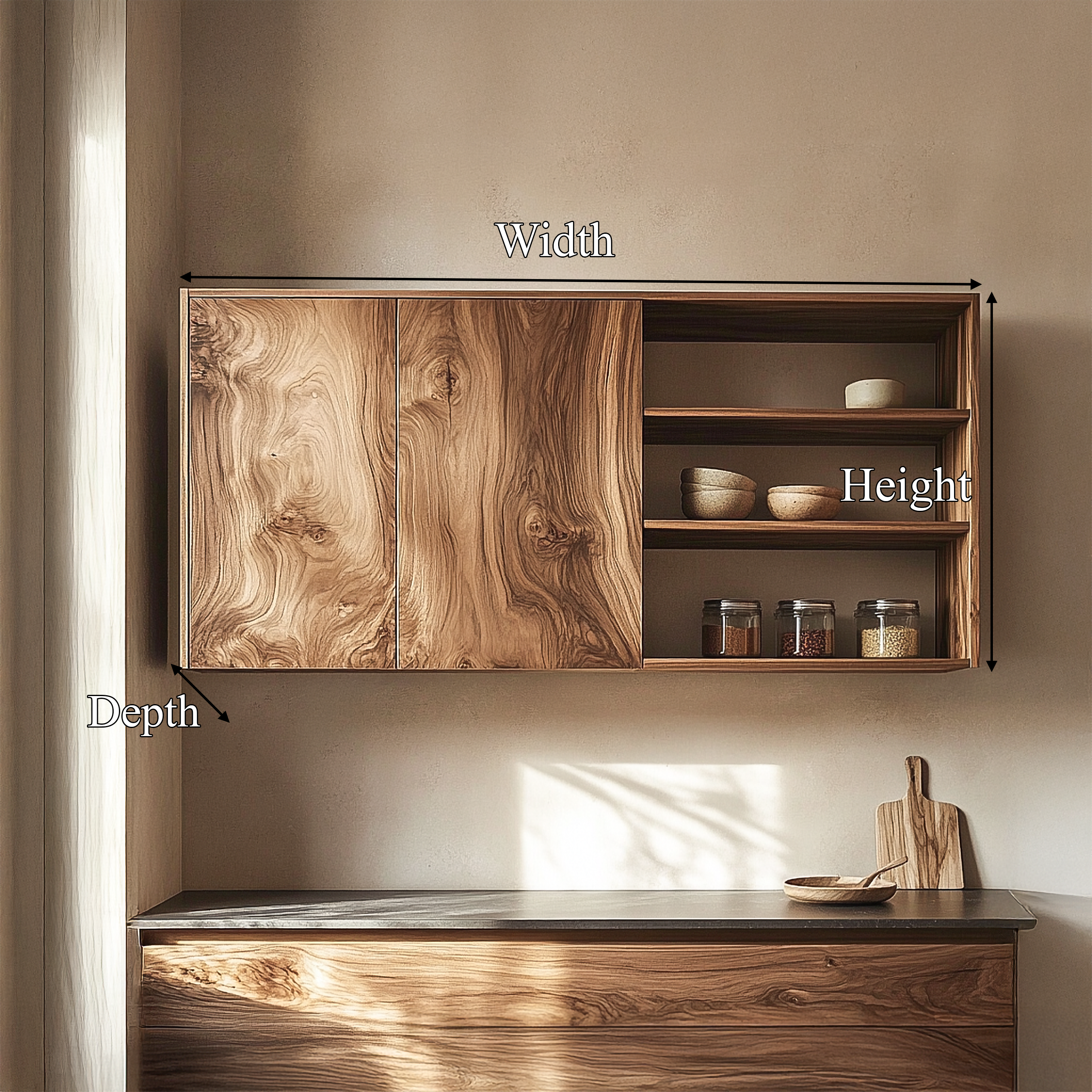 Mid Century Wall Mounted Display Storage For Kitchen SINLSAKC006