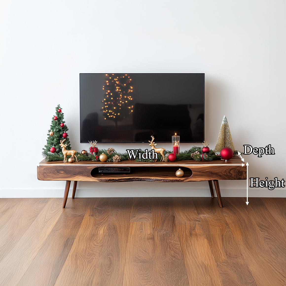 Mid Century Christmas TV Stand Modern Winter Living Room SINLSASC222