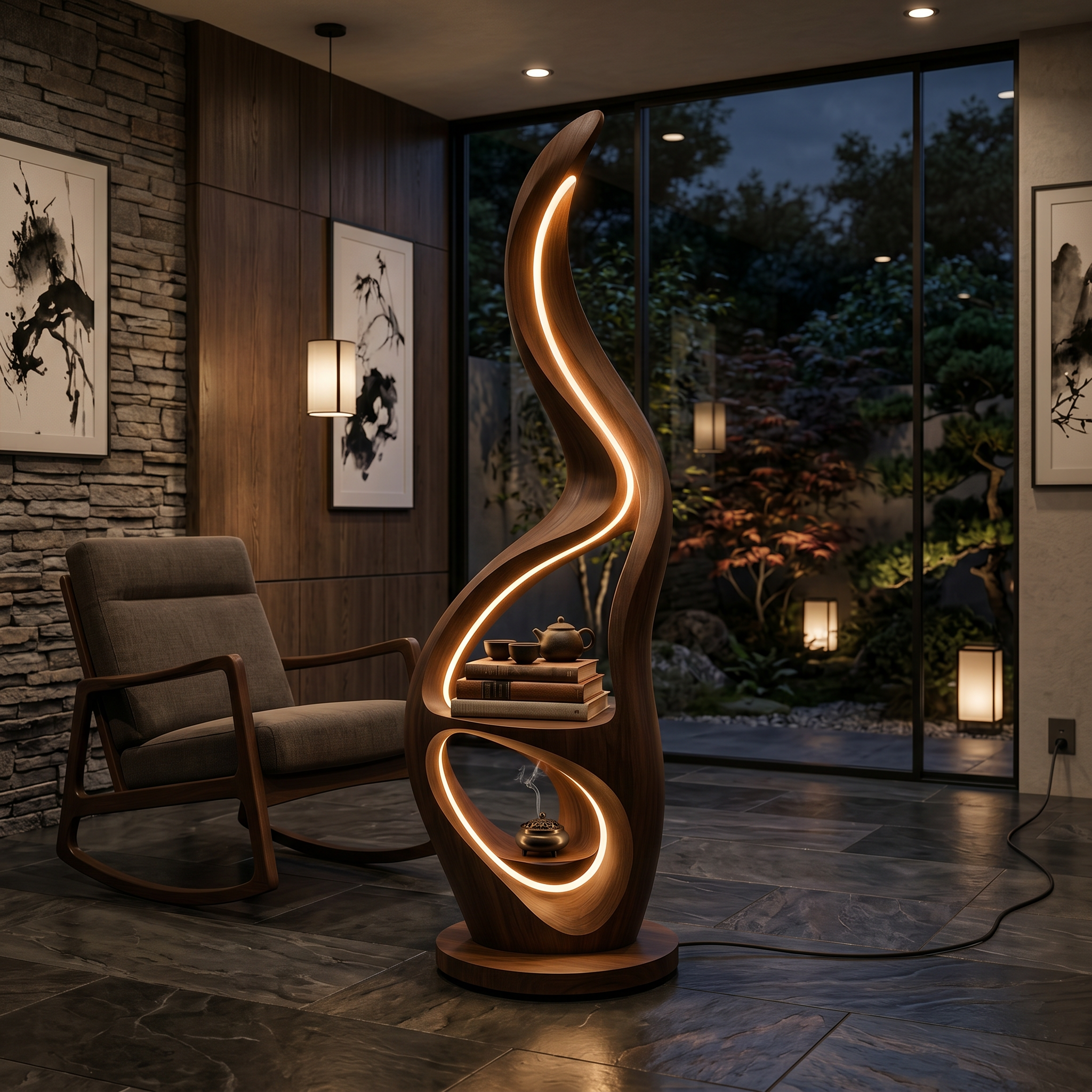 Contemporary Ring Lamp With Table For Lounge SILDTTNLAM020