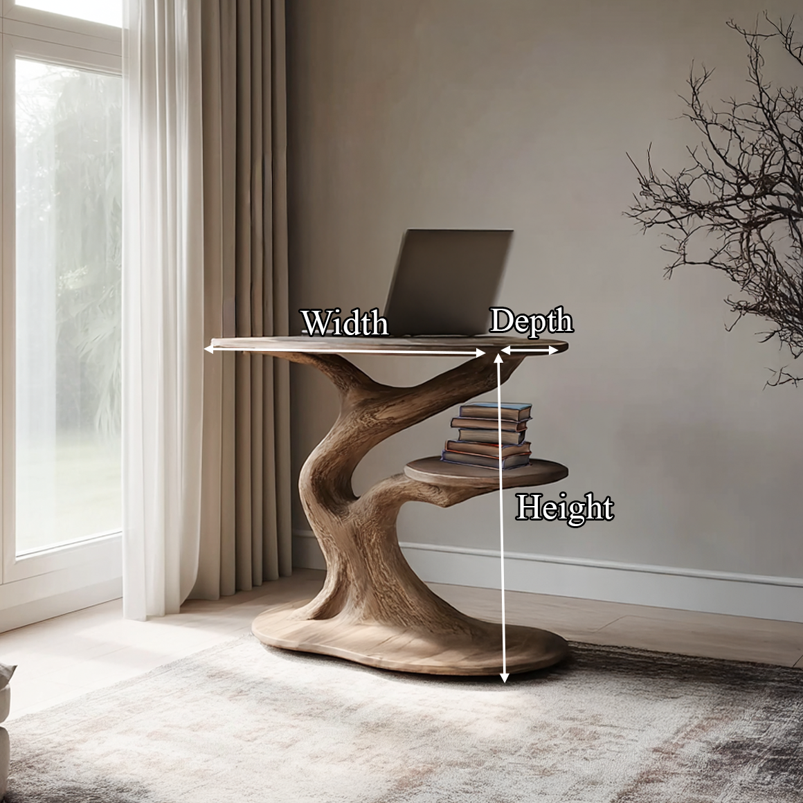 Rustic End Table Office Reading Nook SINLSABT091